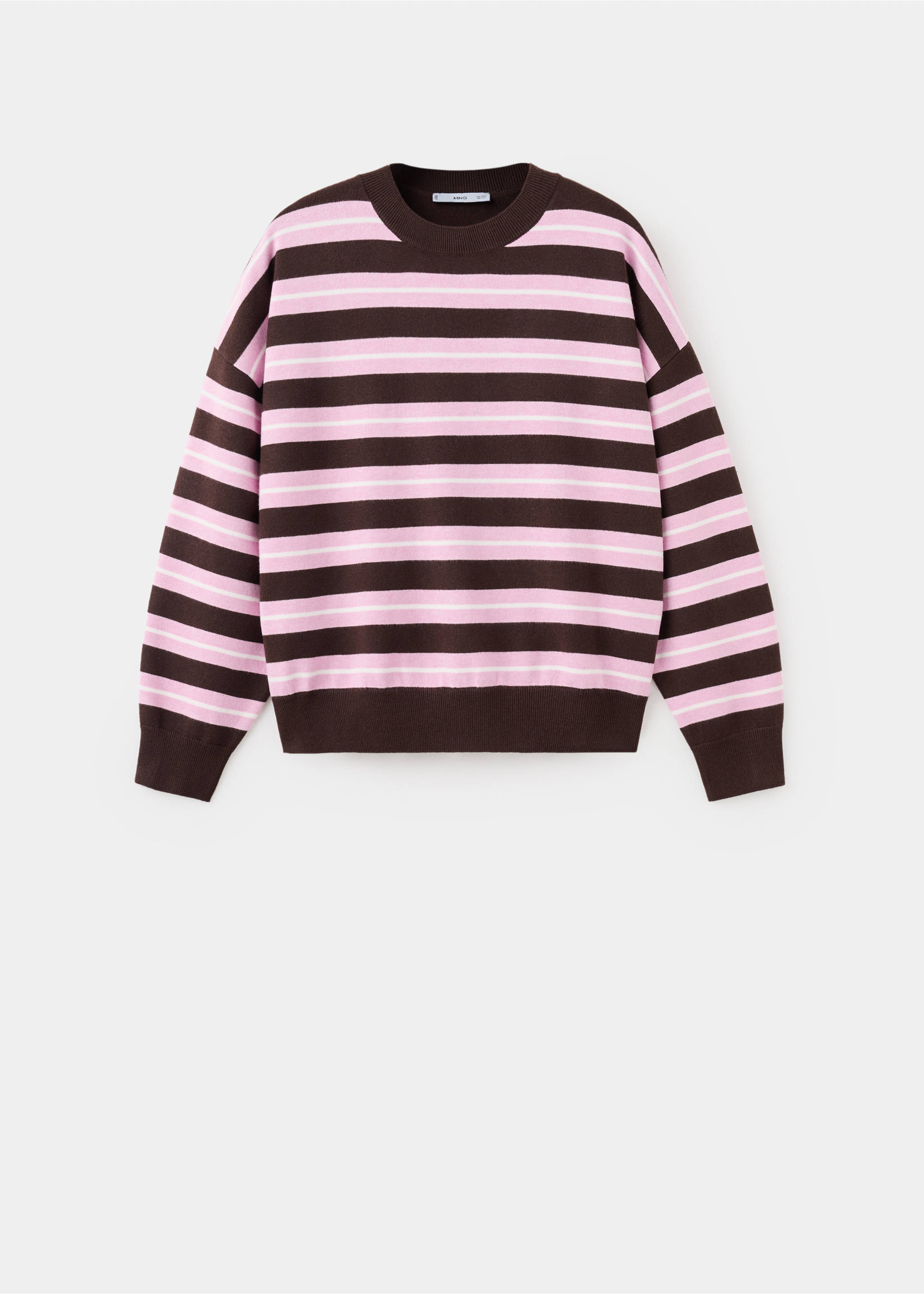 Knit striped sweater - Article without model, Chocolate. Ref: 27004782-00.