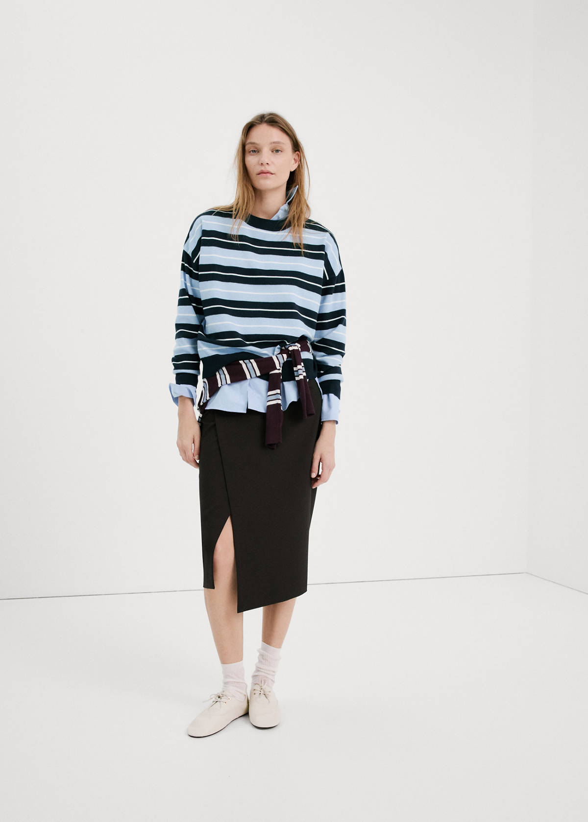 Knit striped sweater — Dark Navy