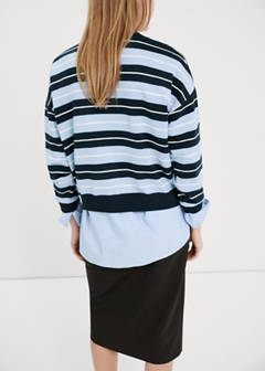 Knit striped sweater — Dark Navy 3
