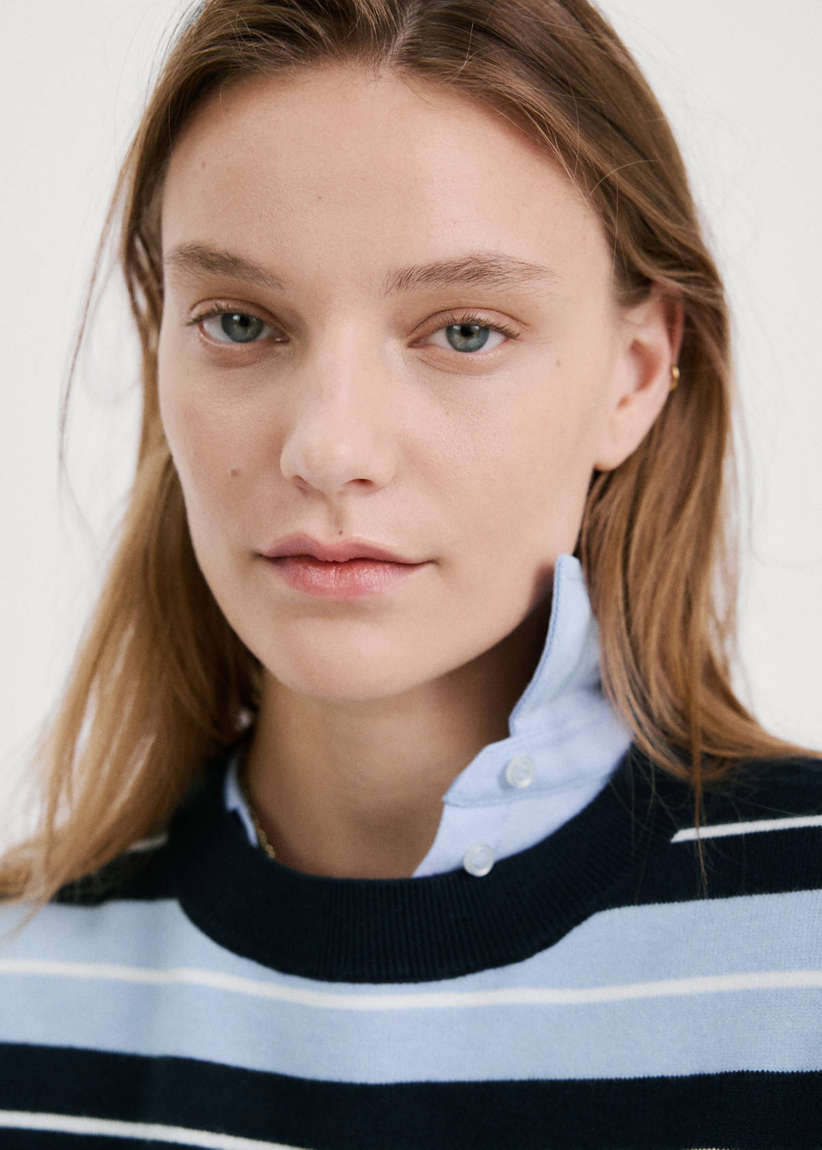 Knit striped sweater — Dark Navy