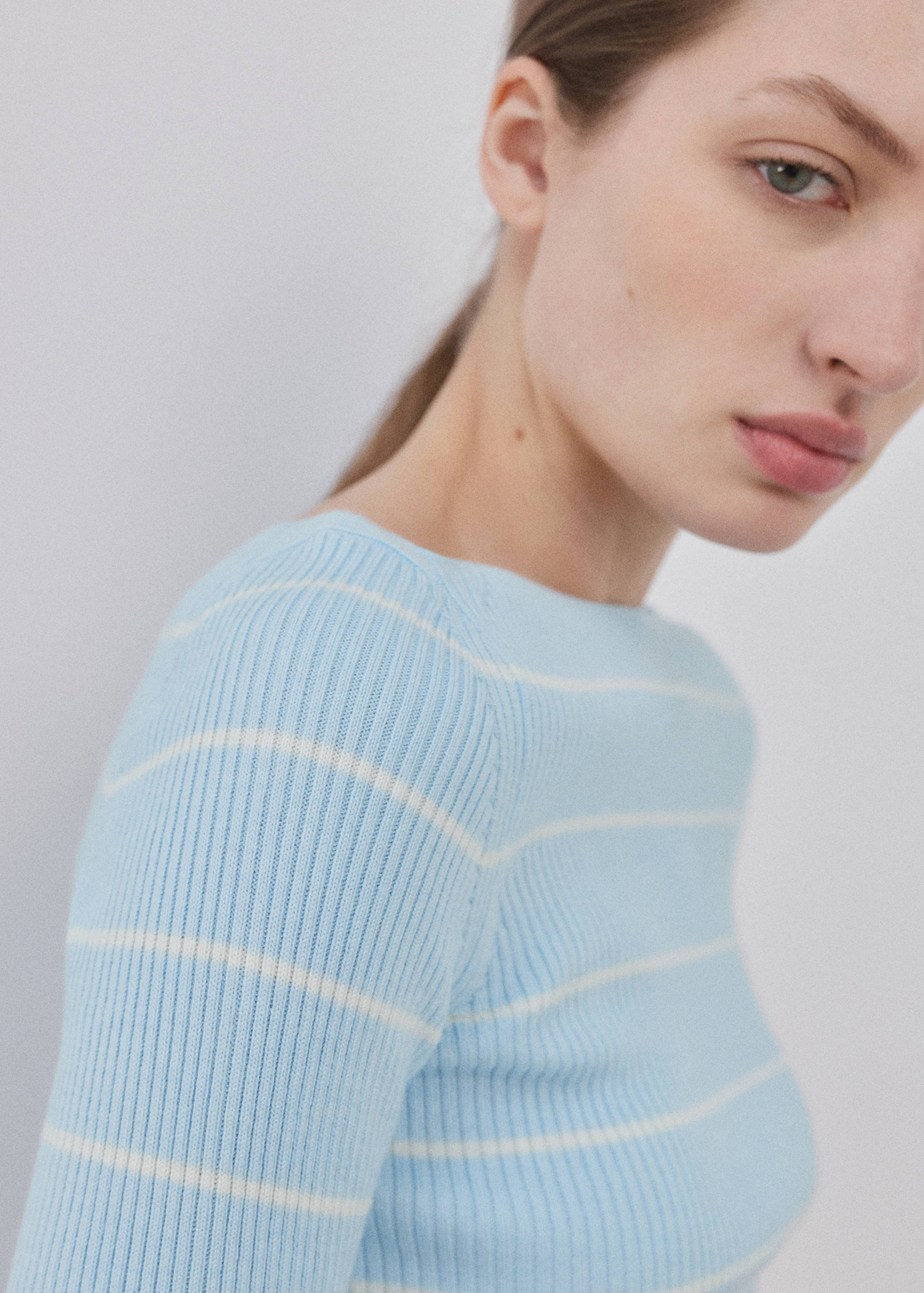 Boat-neck knitted sweater - Details of the article 1