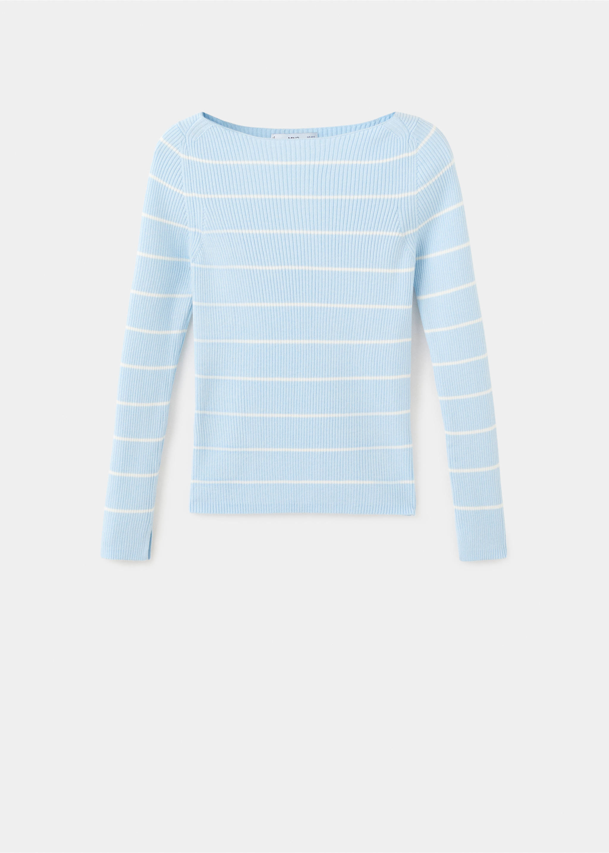 Pull maille col bateau - Article sans modèle, Bleu ciel. Ref: 27004783-00.