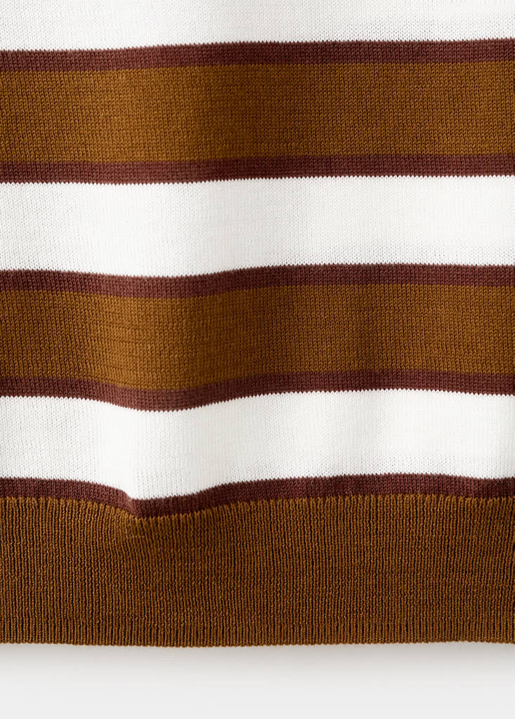 Short-sleeved knitted sweater — Caramel
