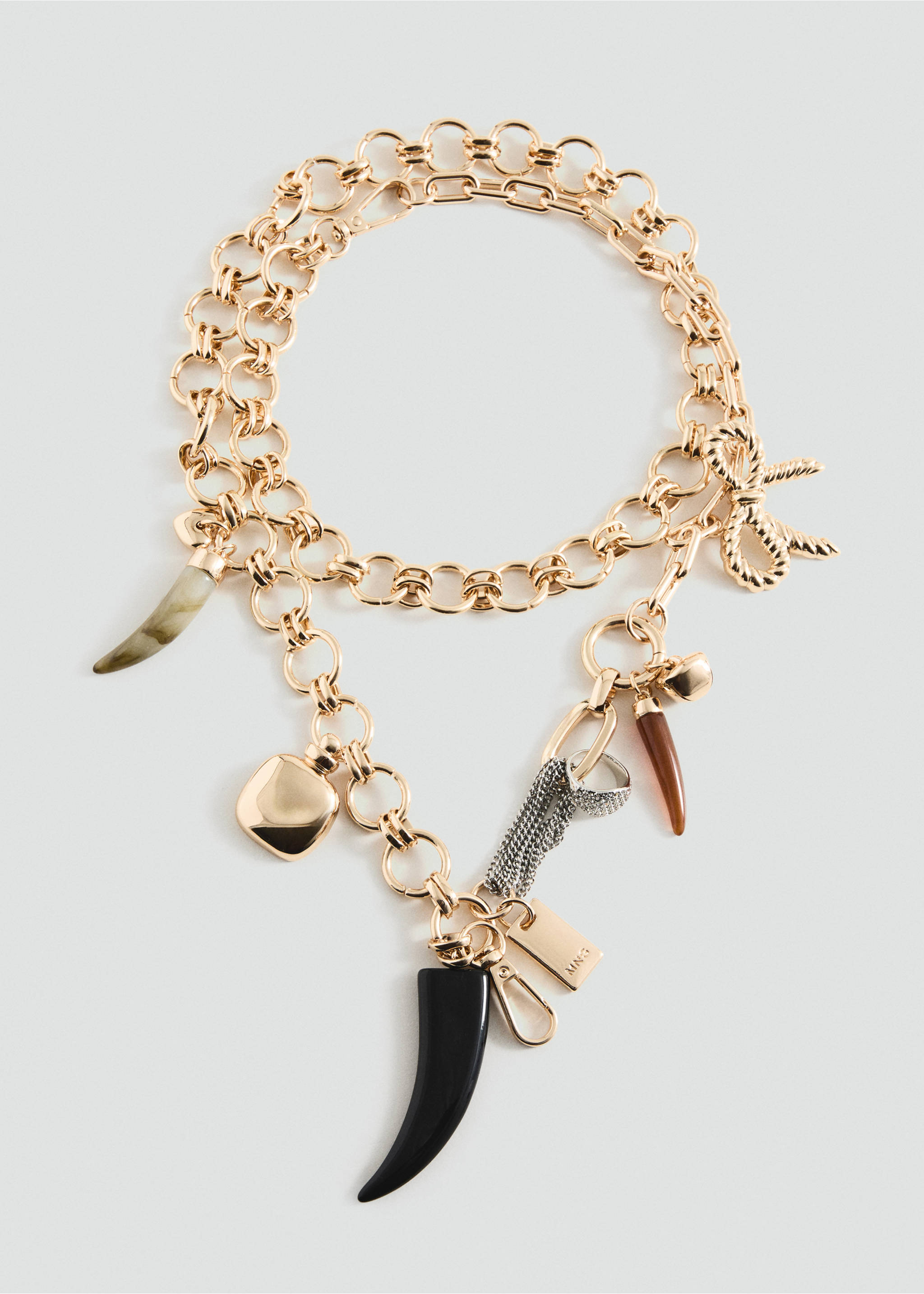 Combined maxi-pendant necklace - Article without model, Gold. Ref: 27004786-00.