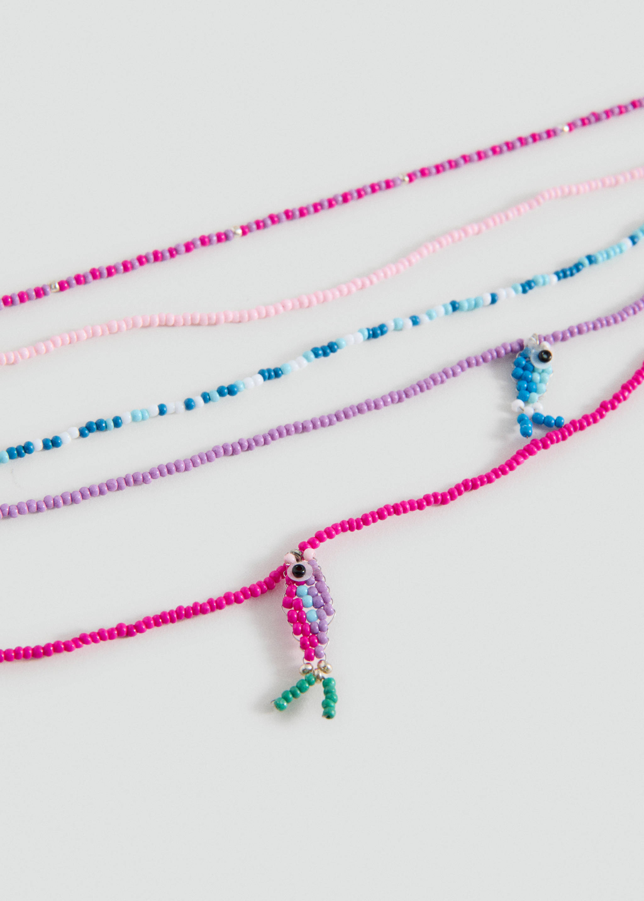 Bead multiple necklace - Medium plane