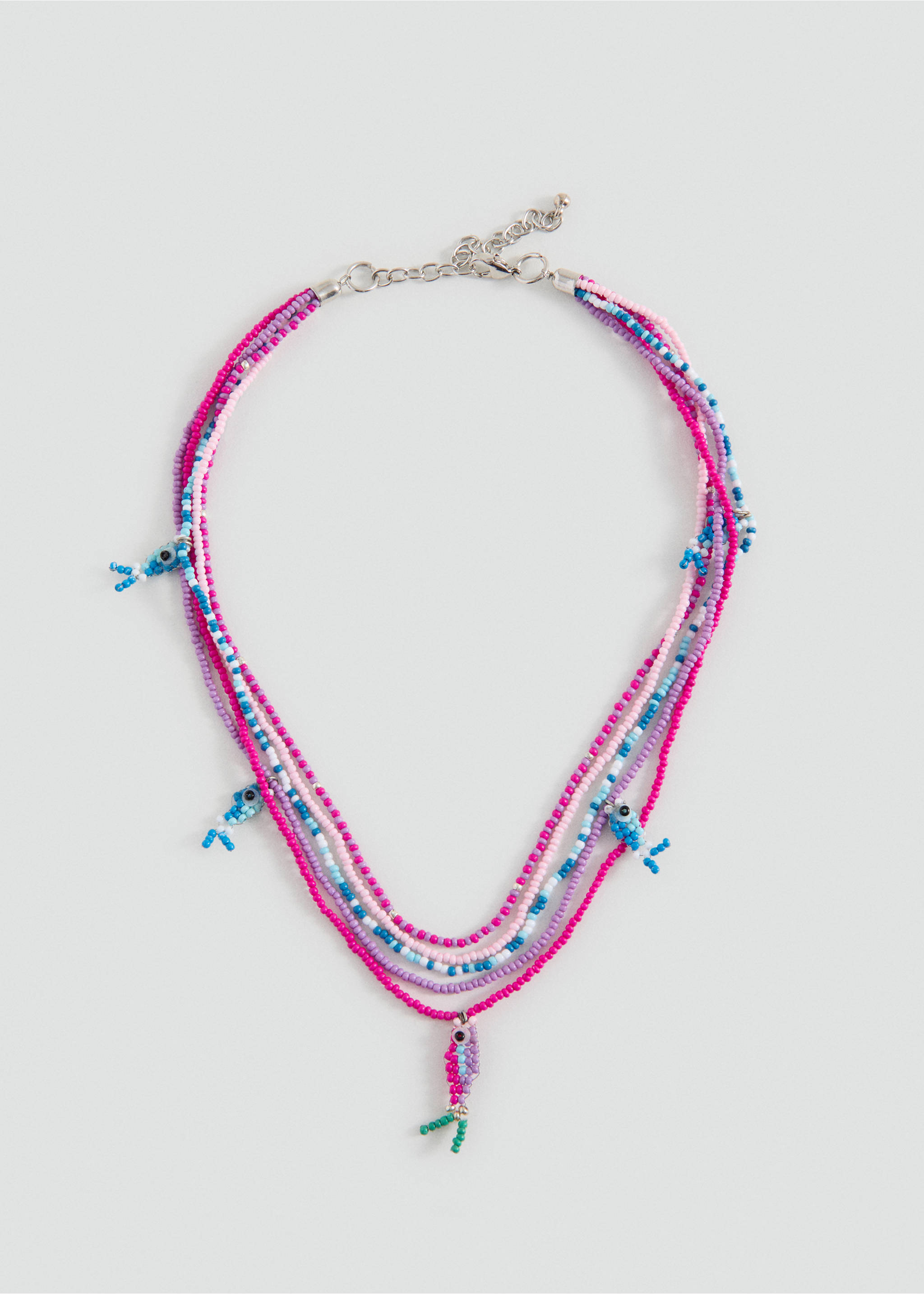 Bead multiple necklace - Article without model, Fuchsia. Ref: 27004790-00.