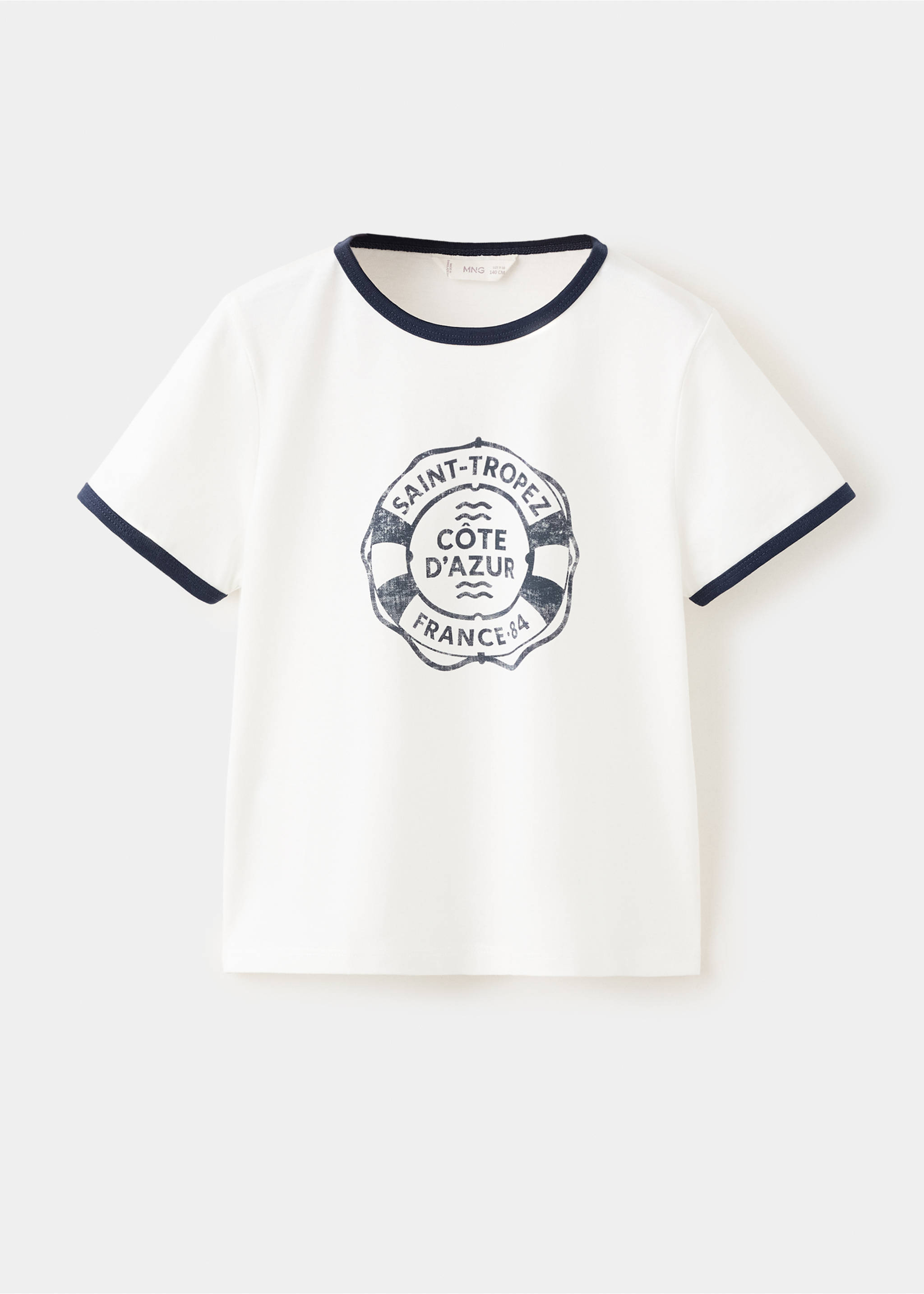 Short-sleeved printed t-shirt - Article without model, Off White. Ref: 27005155-00.