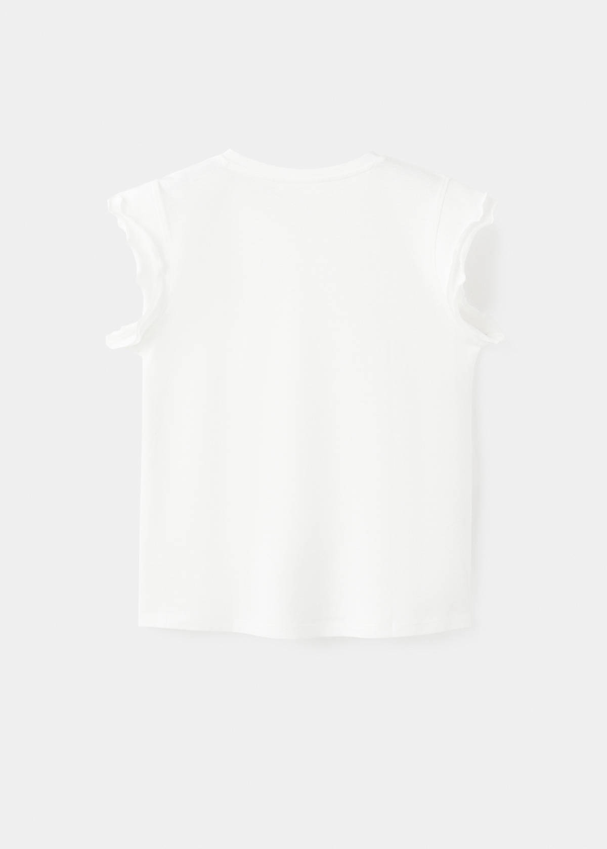 Short-sleeved ruffle t-shirt — Off White