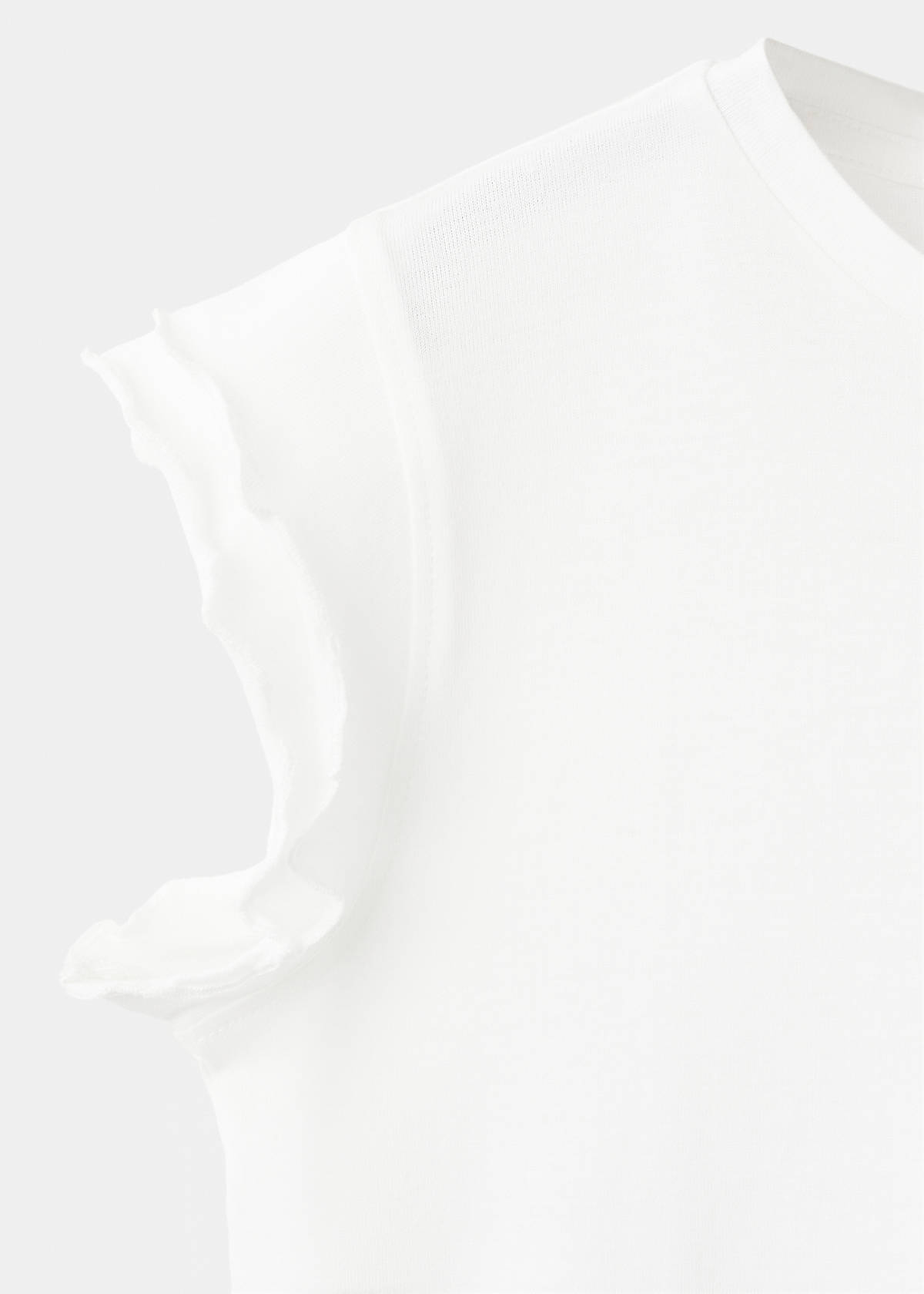 Short-sleeved ruffle t-shirt — Off White