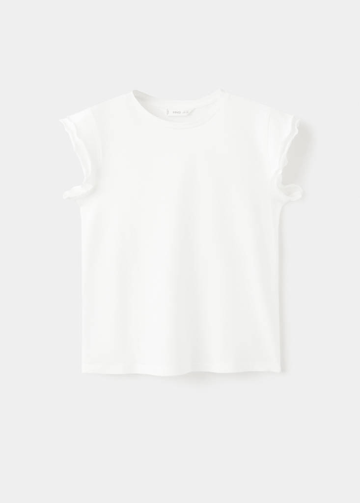 Short-sleeved ruffle t-shirt — Off White