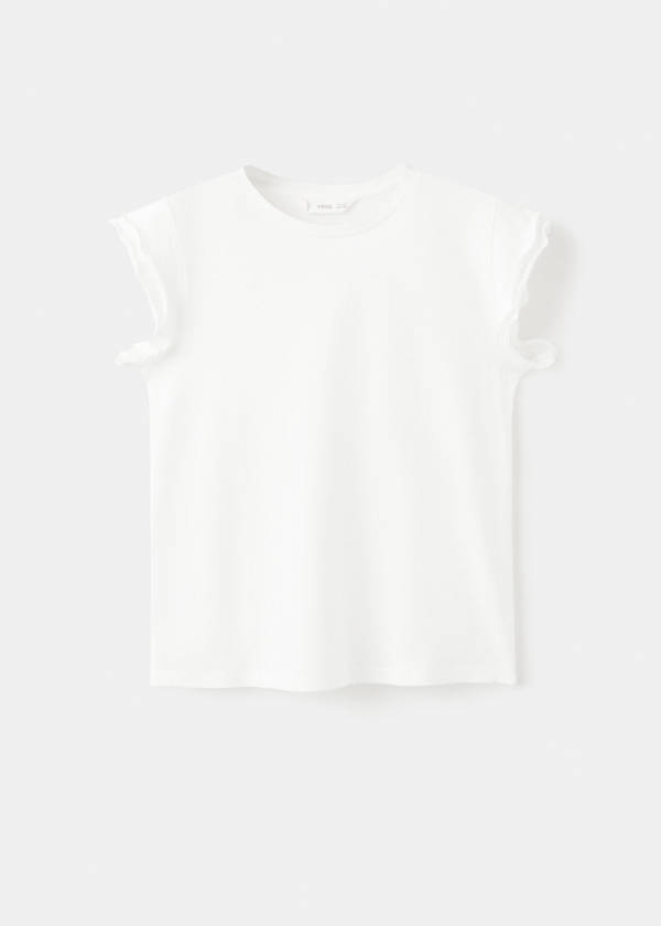 Short-sleeved ruffle t-shirt — Off White