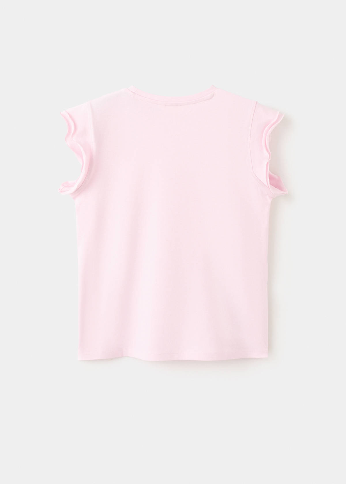 Short-sleeved ruffle t-shirt — Pink