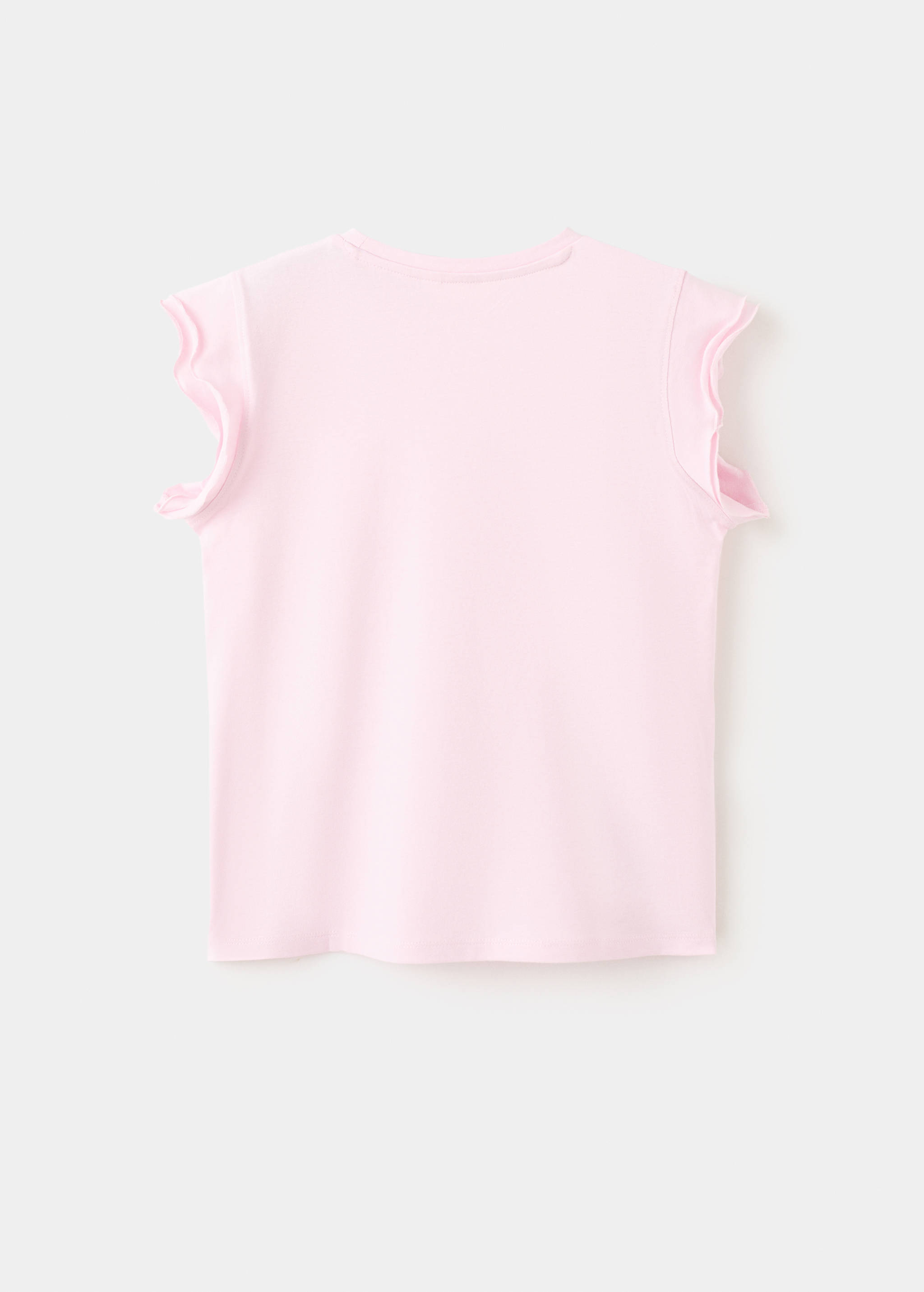 Short-sleeved ruffle t-shirt - Reverse of the article