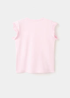Short-sleeved ruffle t-shirt — Pink 3