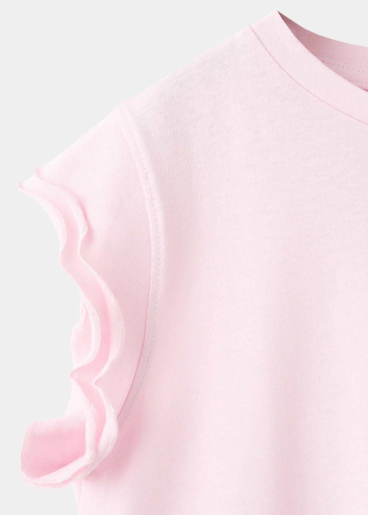 Short-sleeved ruffle t-shirt — Pink