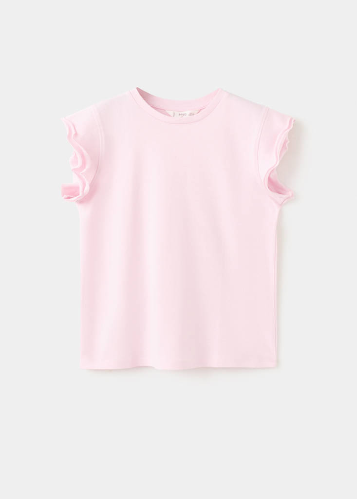 Short-sleeved ruffle t-shirt — Pink