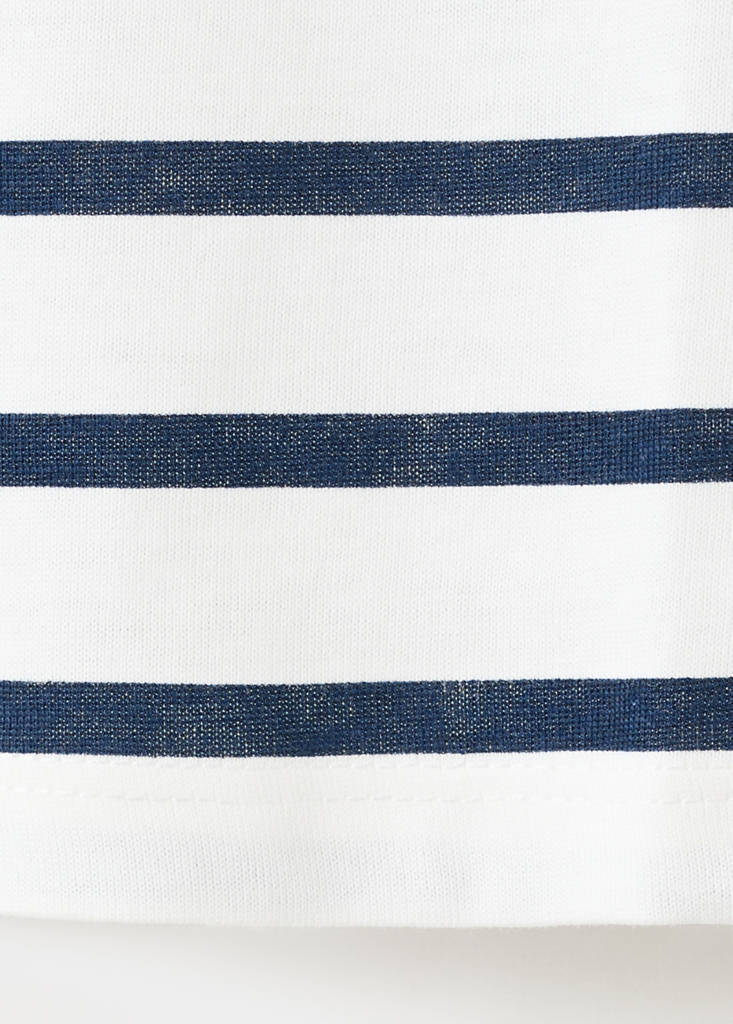 Ruffled striped t-shirt — Navy