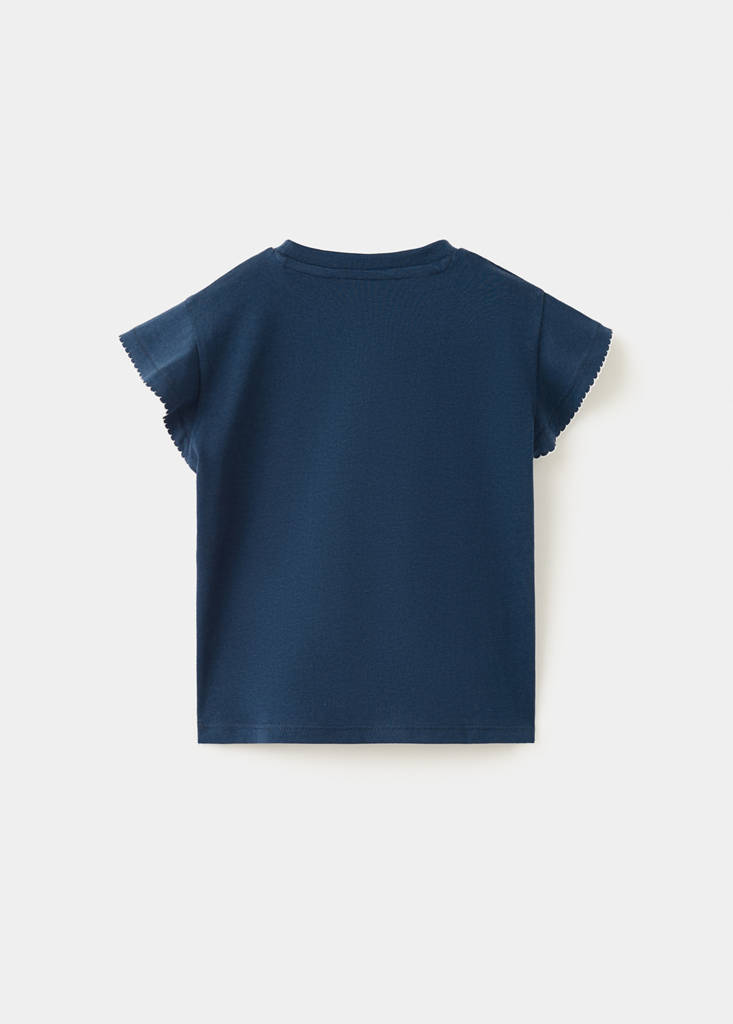 Short-sleeved cotton t-shirt — Navy