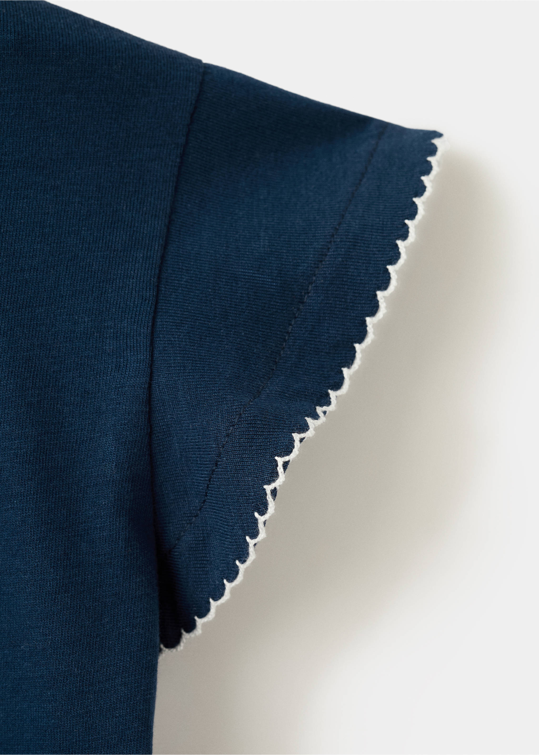 Short-sleeved cotton t-shirt - Details of the article 0, Navy. Ref: 27005159-00.