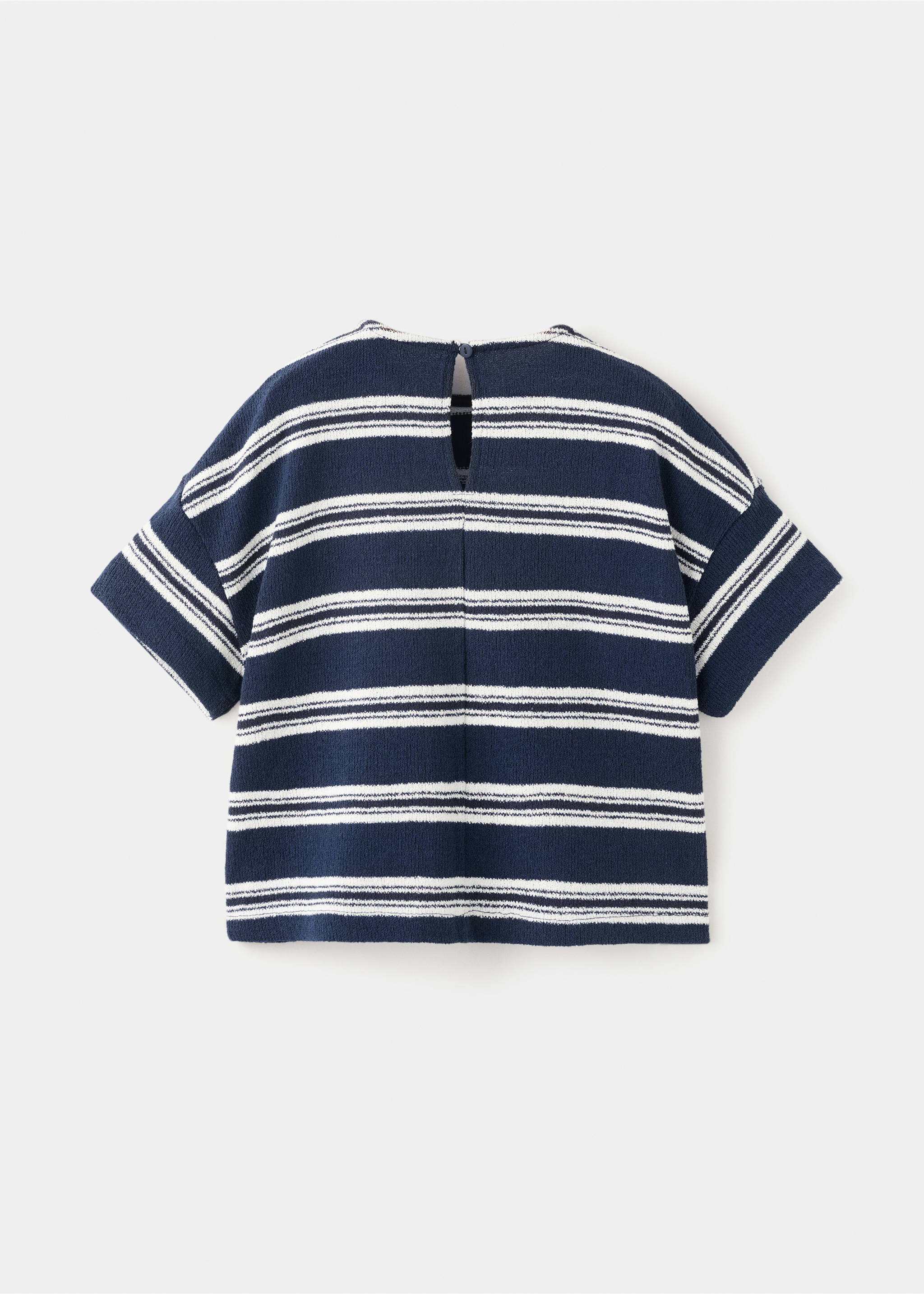 Striped jersey T-shirt - Reverse of the article, Navy. Ref: 27005163-00.