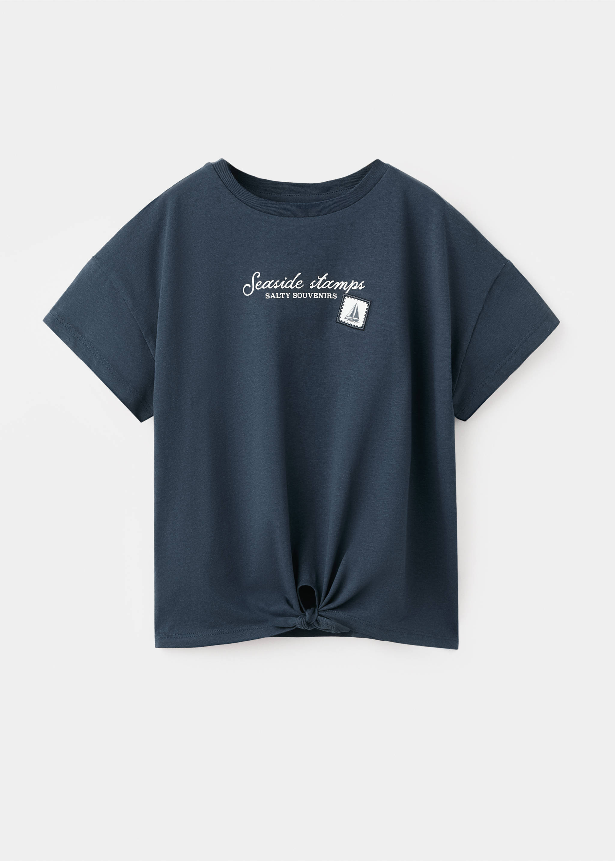 Knot detail T-shirt - Article without model, Navy. Ref: 27005165-00.