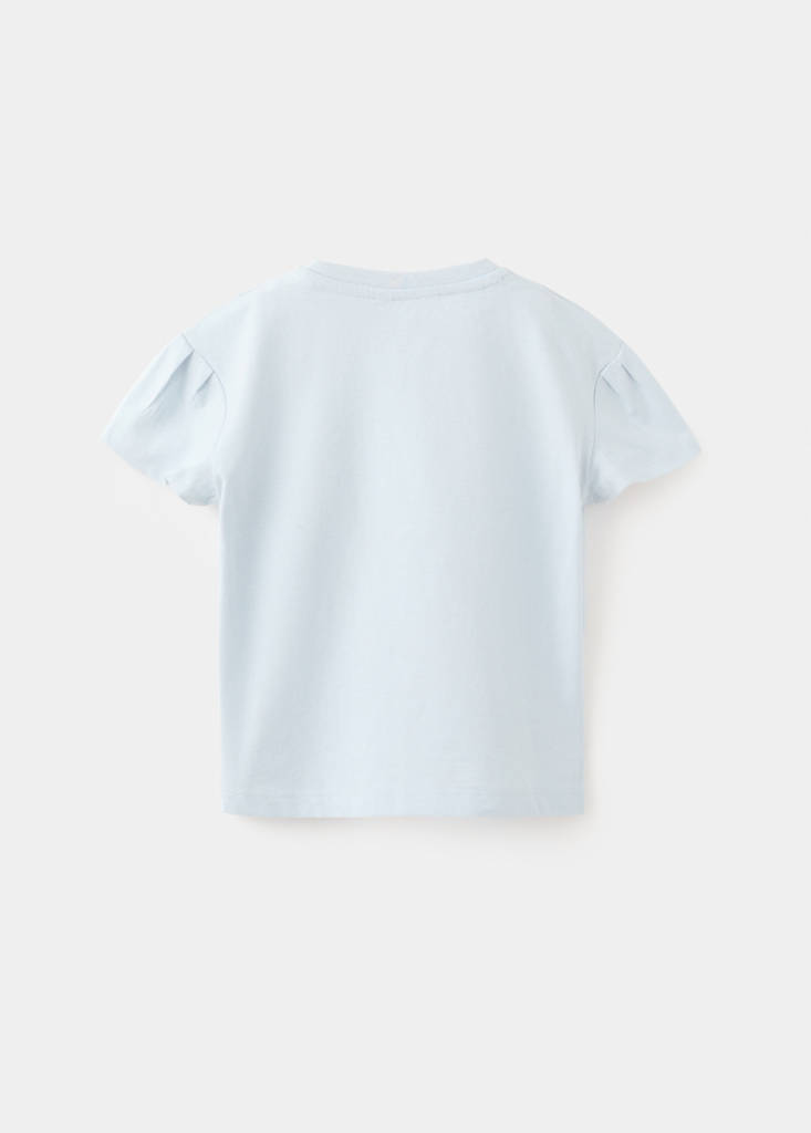 Printed cotton-blend t-shirt — Sky Blue