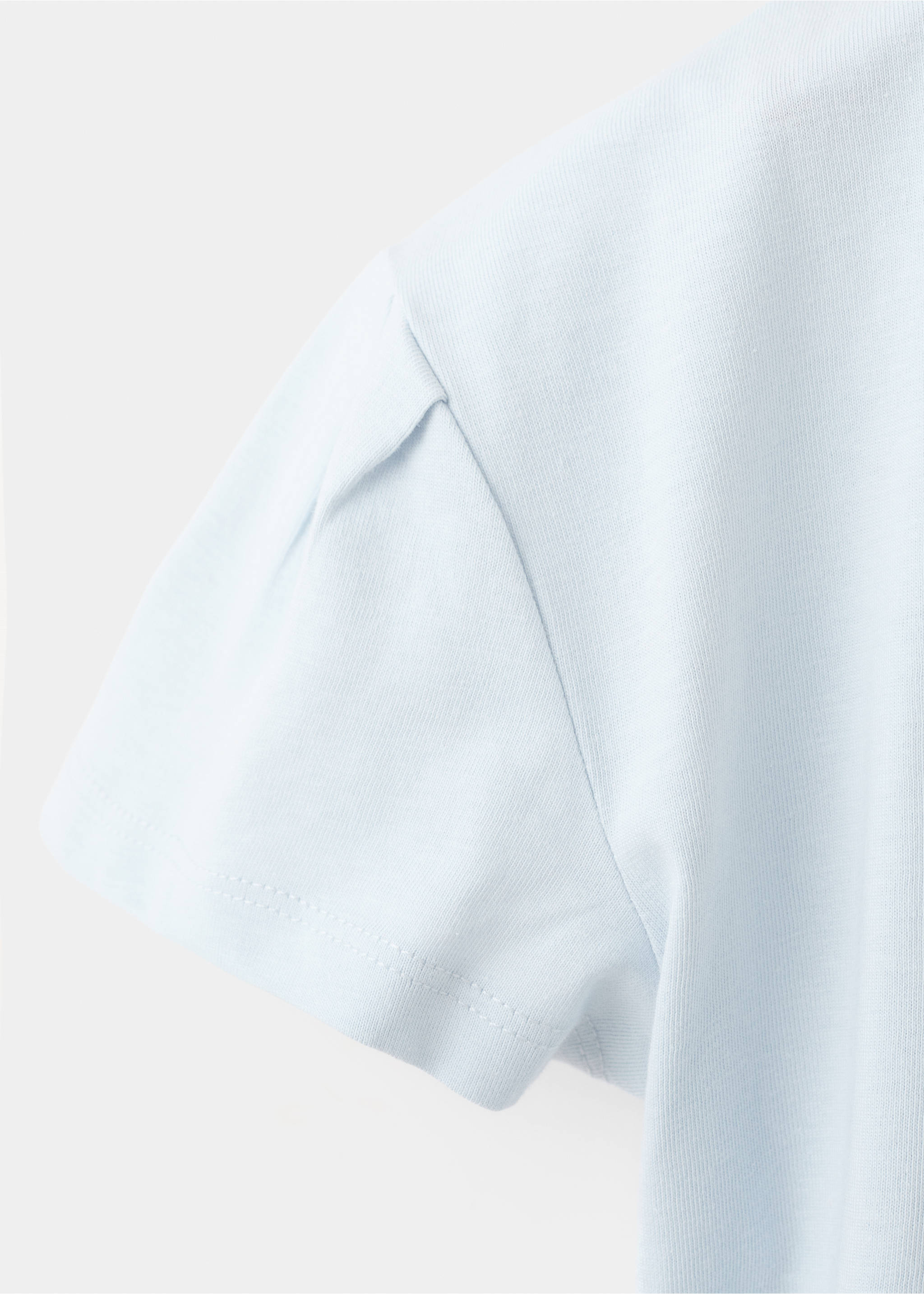 Printed cotton-blend t-shirt - Details of the article 0, Sky Blue. Ref: 27005166-00.