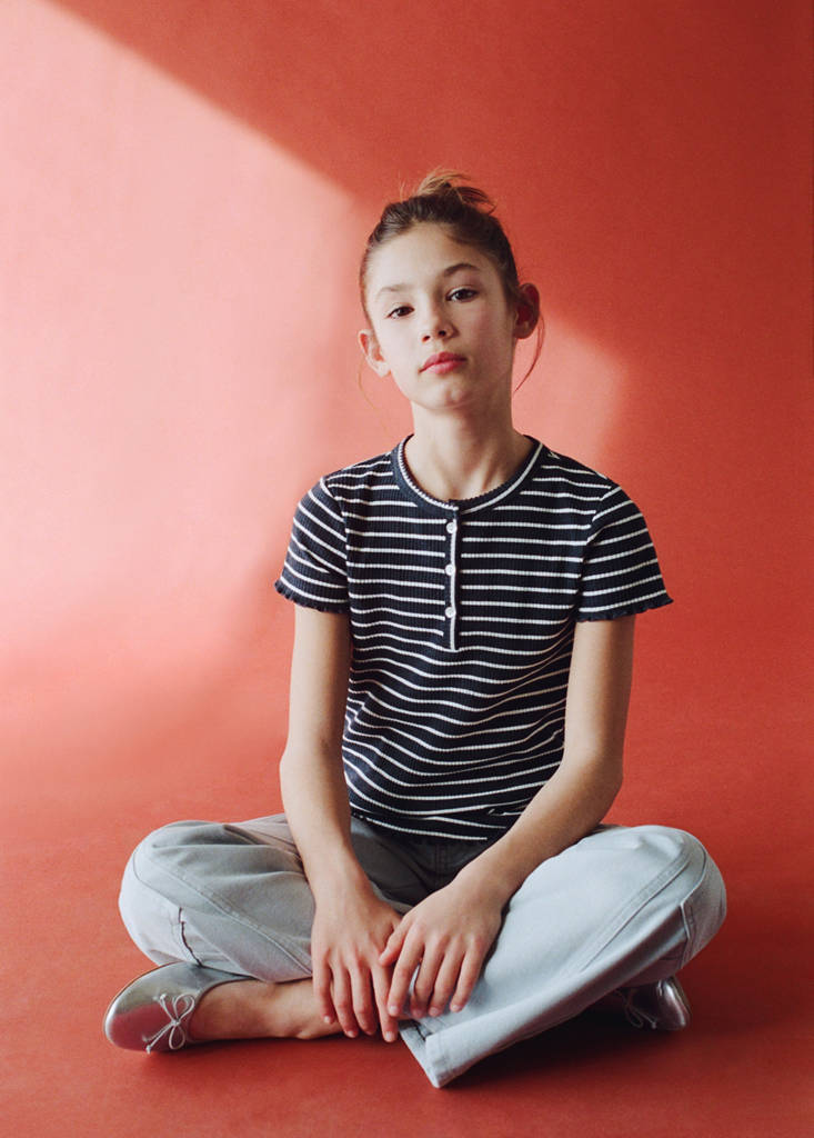 Striped jersey T-shirt — Navy