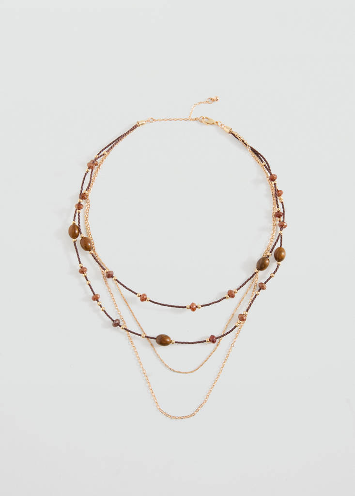 Multiple chain necklace — Brown