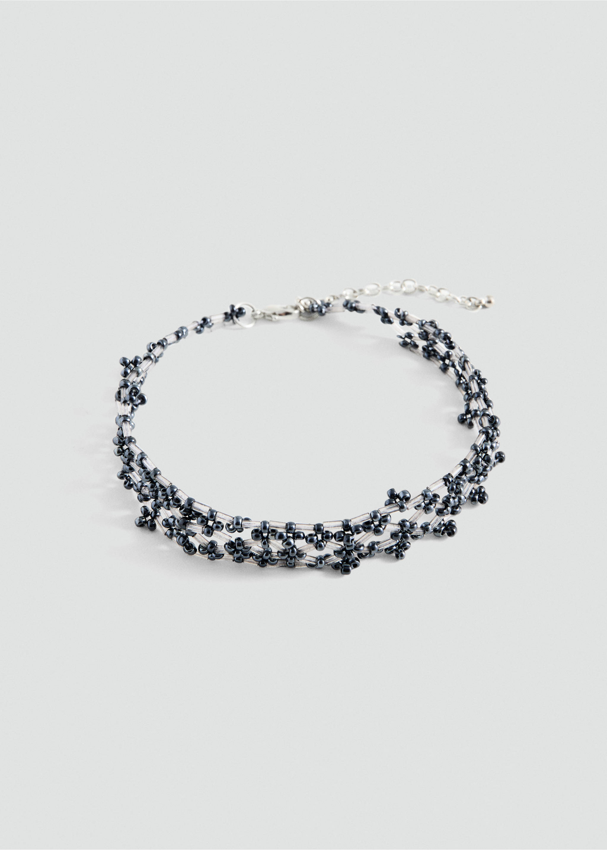 Choker with mesh beads - Article without model, Black. Ref: 27005189-00.