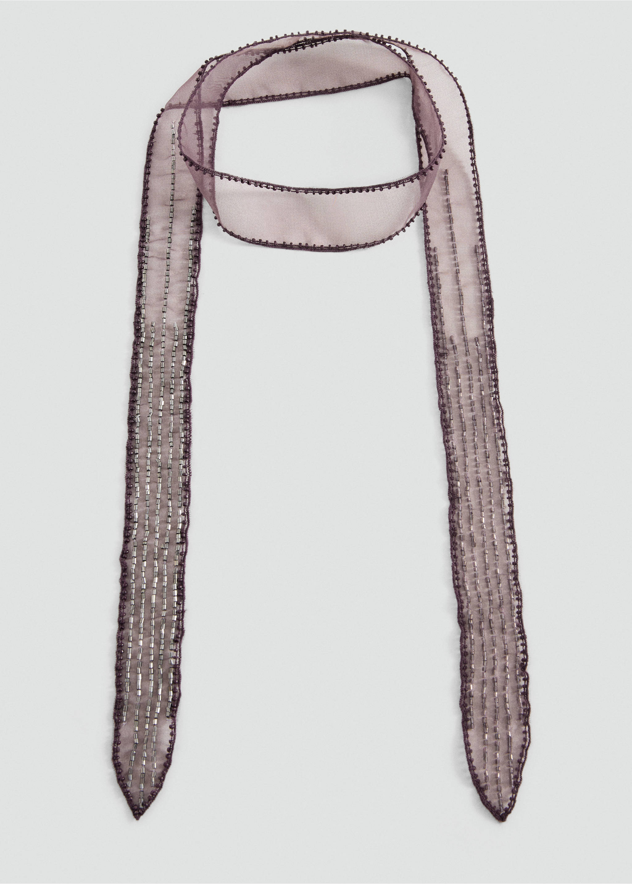 Beaded mesh collar necklace - Article without model, Purple. Ref: 27005196-00.