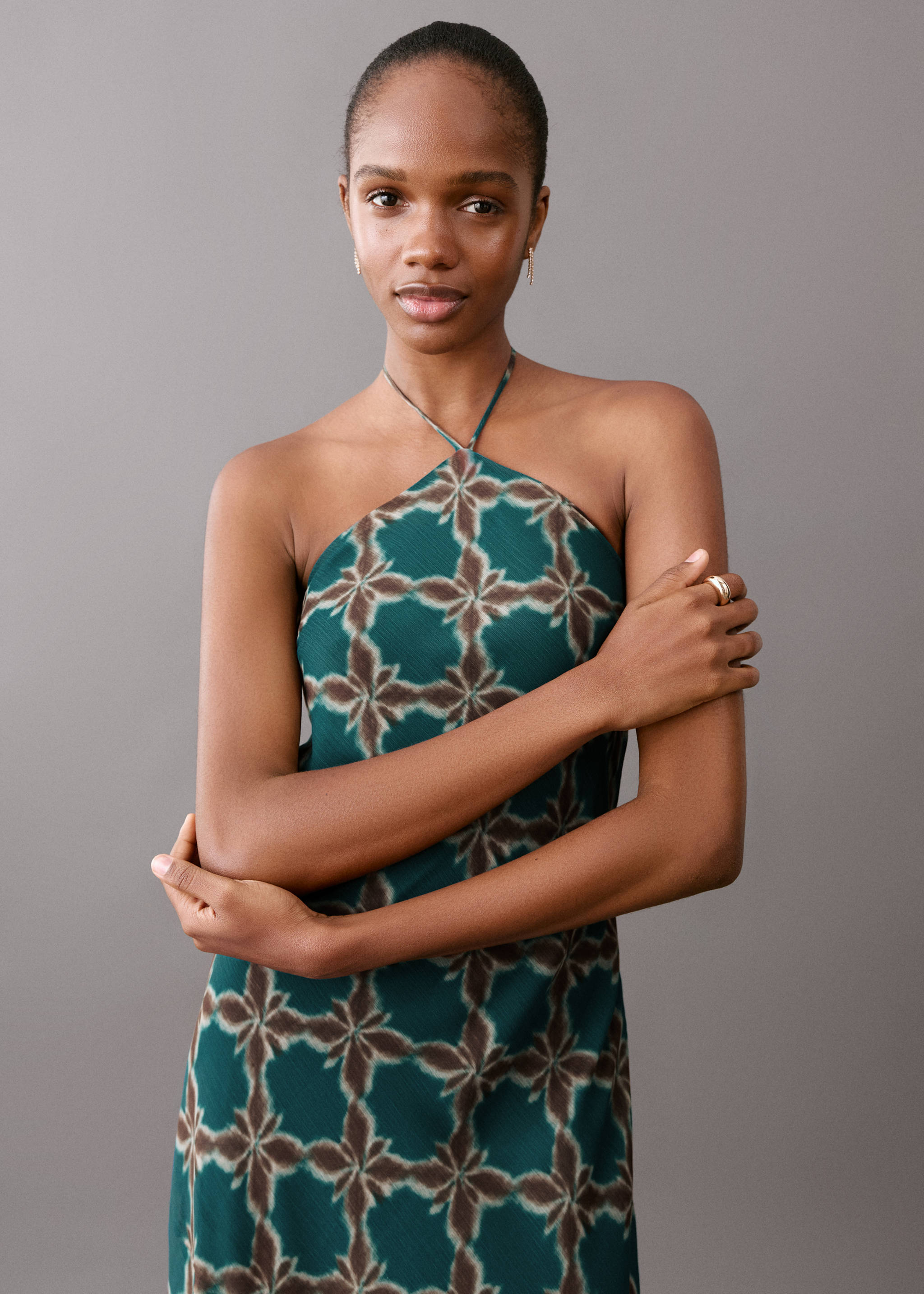 Vestit estampat coll halter - Pla mig