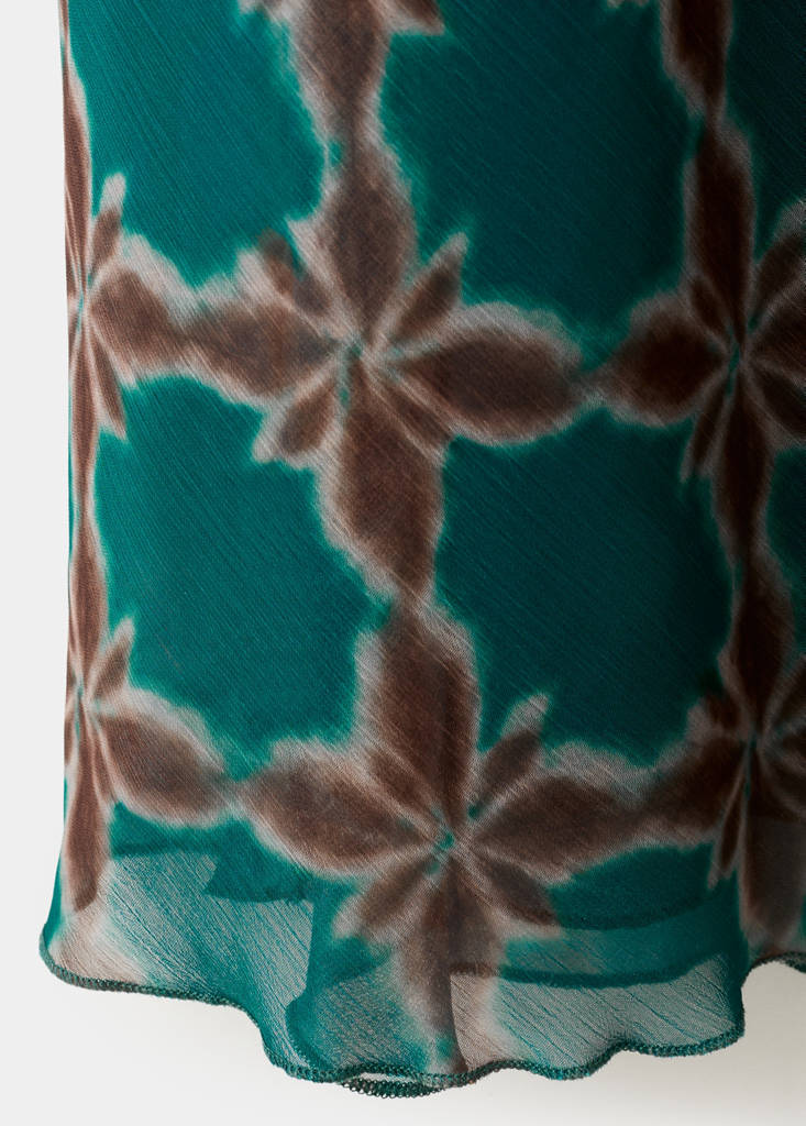 Halter-neck printed dress — Petrol Blue