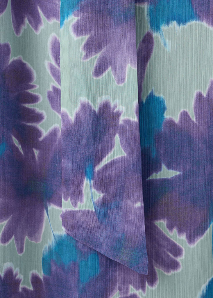 Printed dress with foulard — Mint Green