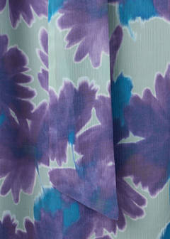 Printed dress with foulard — Mint Green 8