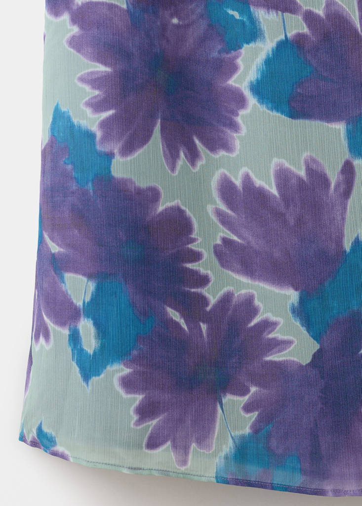 Printed dress with foulard — Mint Green