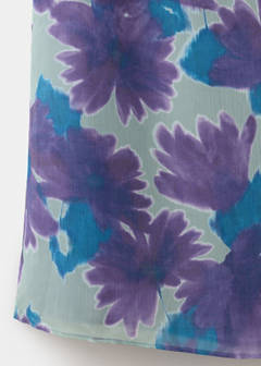 Printed dress with foulard — Mint Green 10