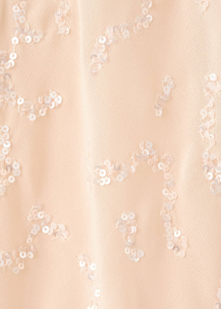 Sequin dress with open back — Ecru