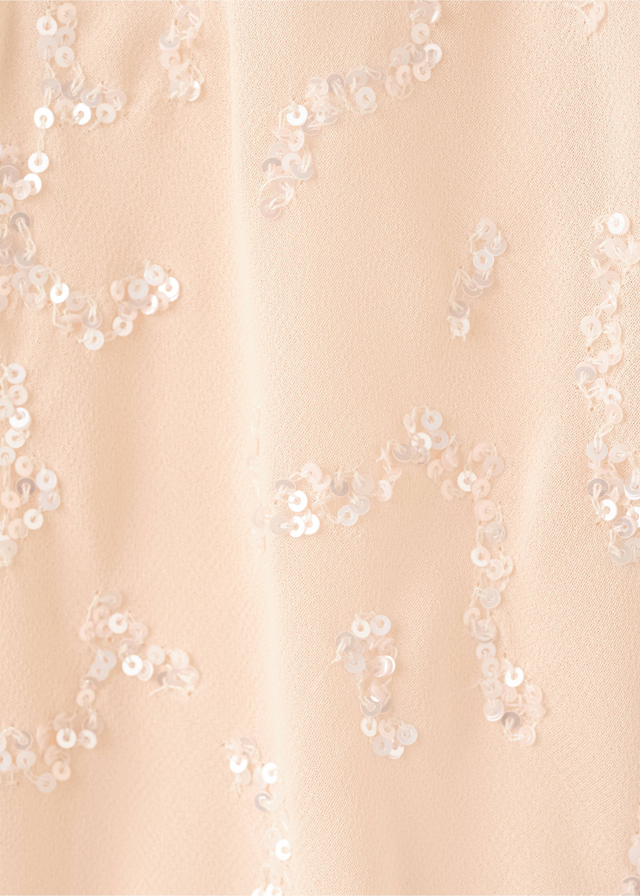 Sequin dress with open back - Details of the article 8, Ecru. Ref: 27005821-00.