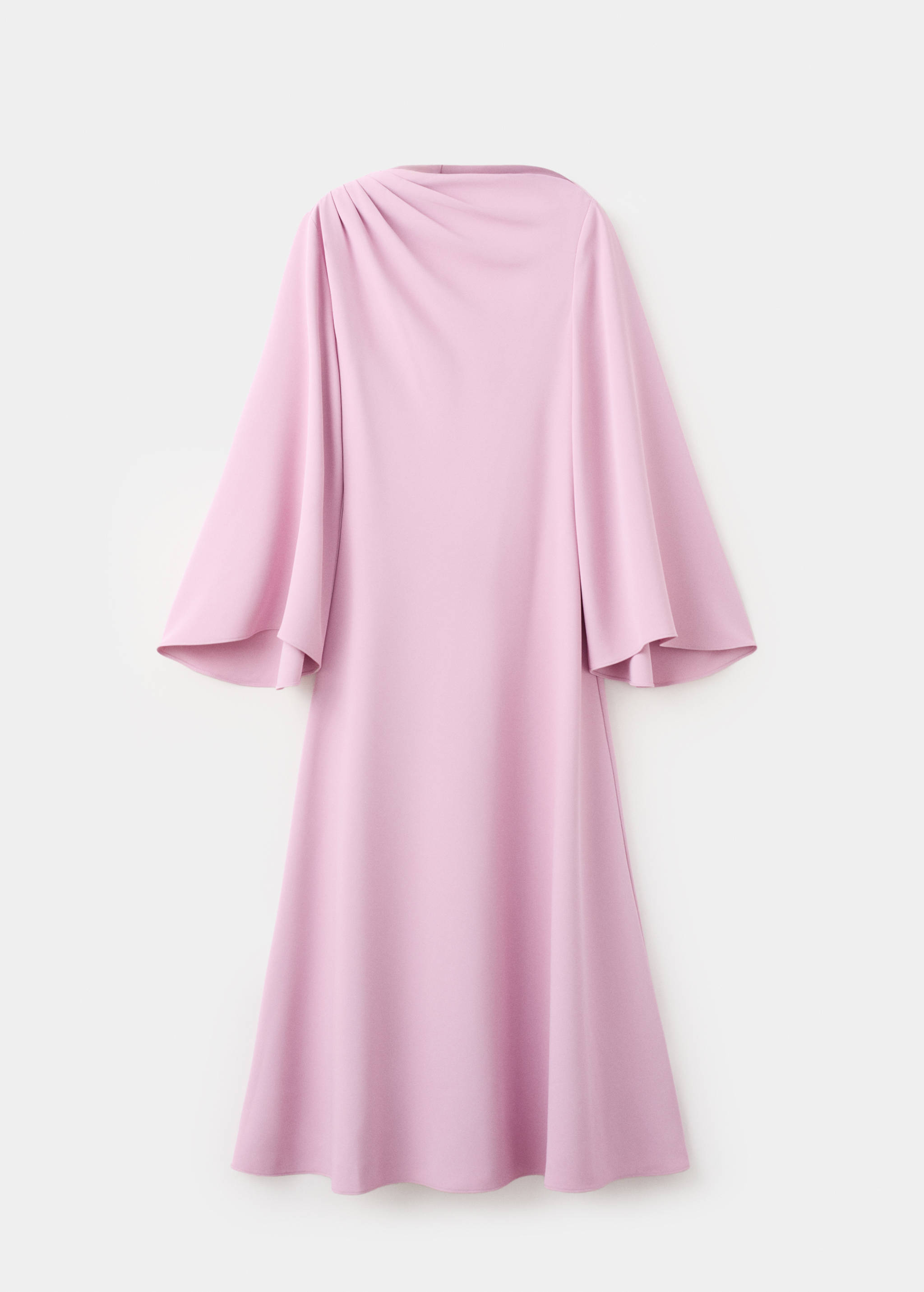 Flared-sleeve satin dress - Article without model