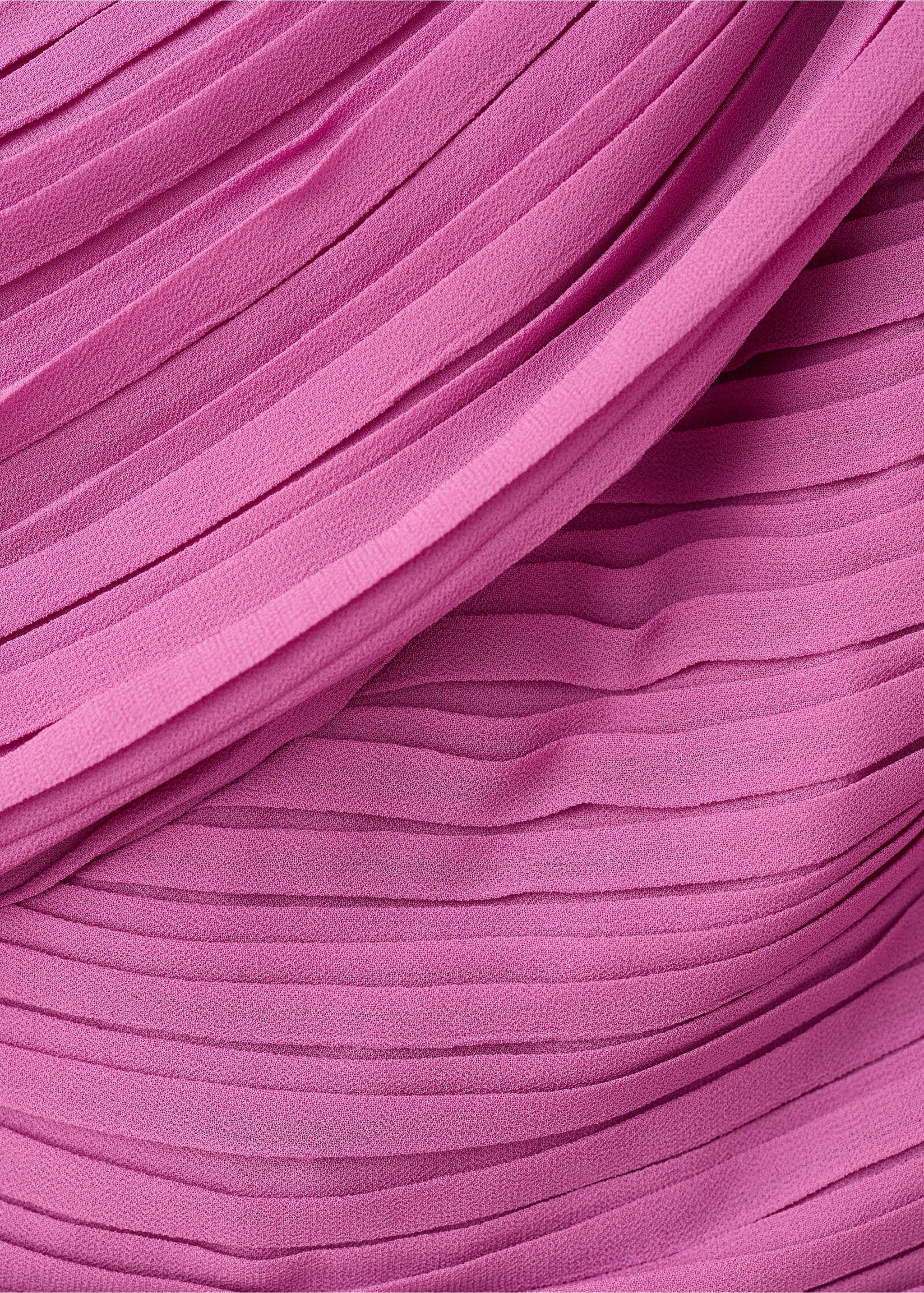 Knot asymmetric dress - Details of the article 8, Fuchsia. Ref: 27005824-00.