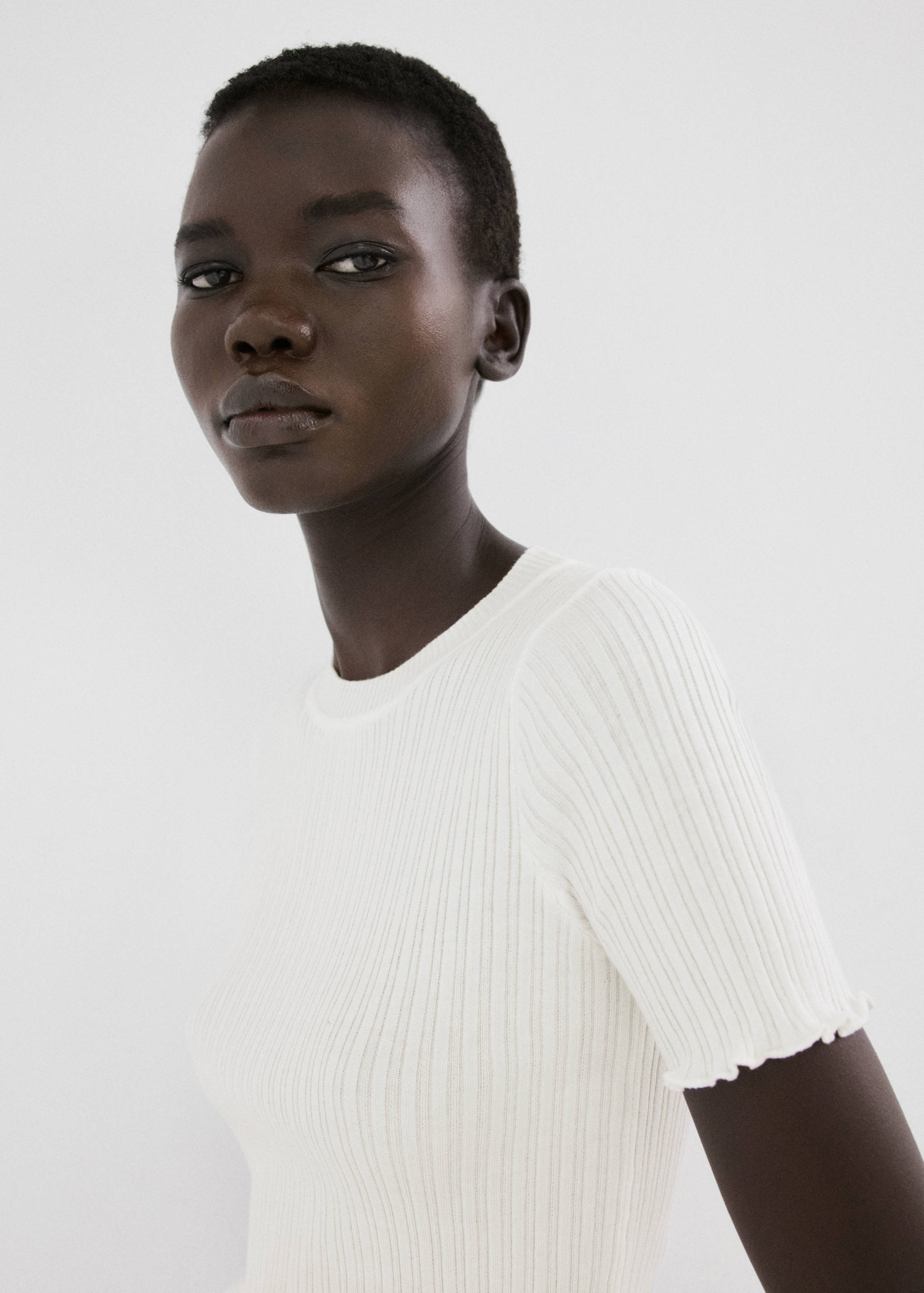 Ribbed  knit t-shirt - Details of the article 1