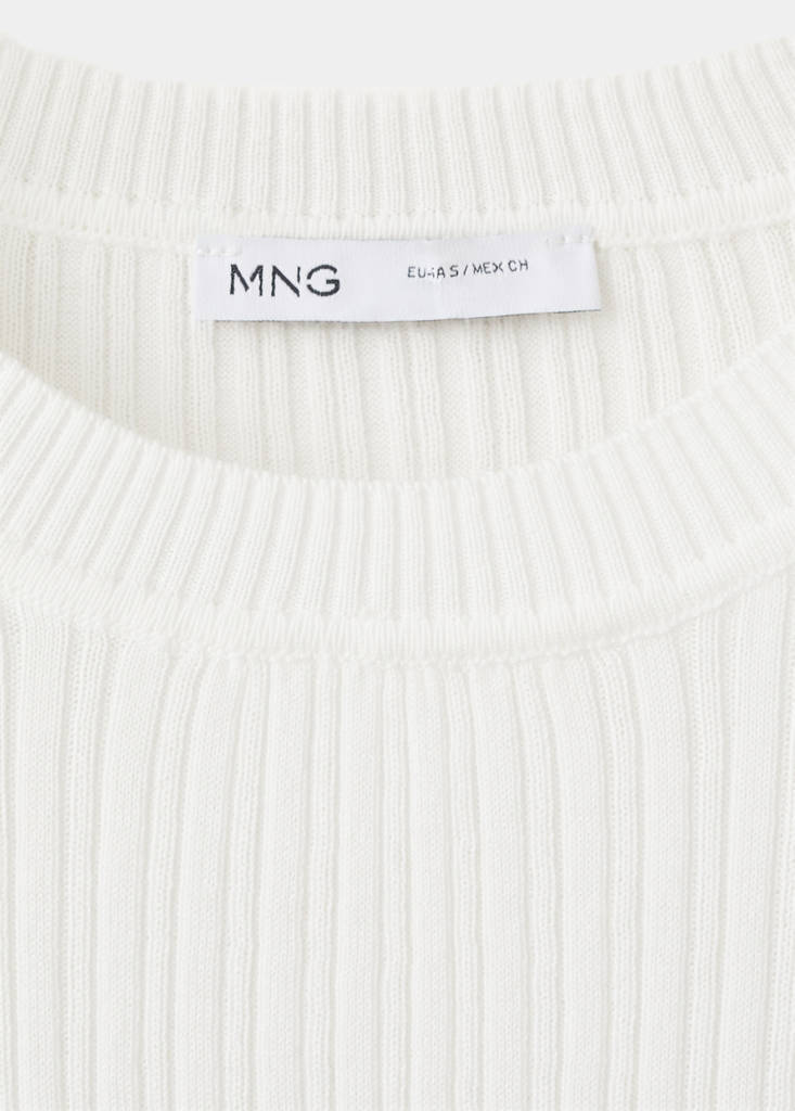 Ribbed  knit t-shirt — Ecru