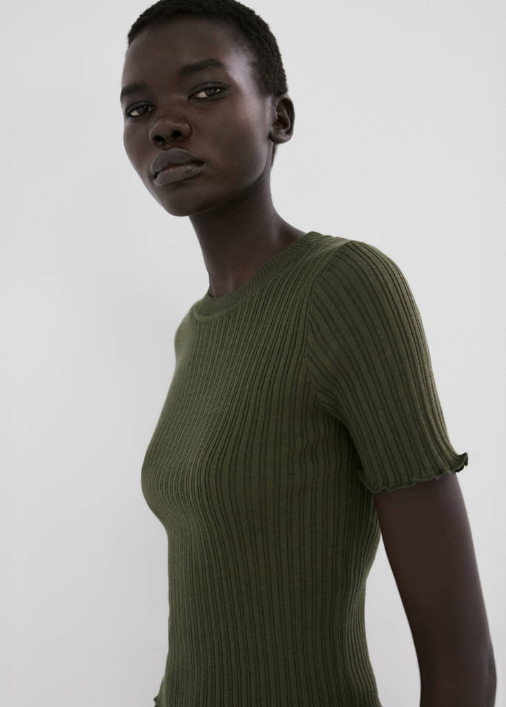 Ribbed  knit t-shirt