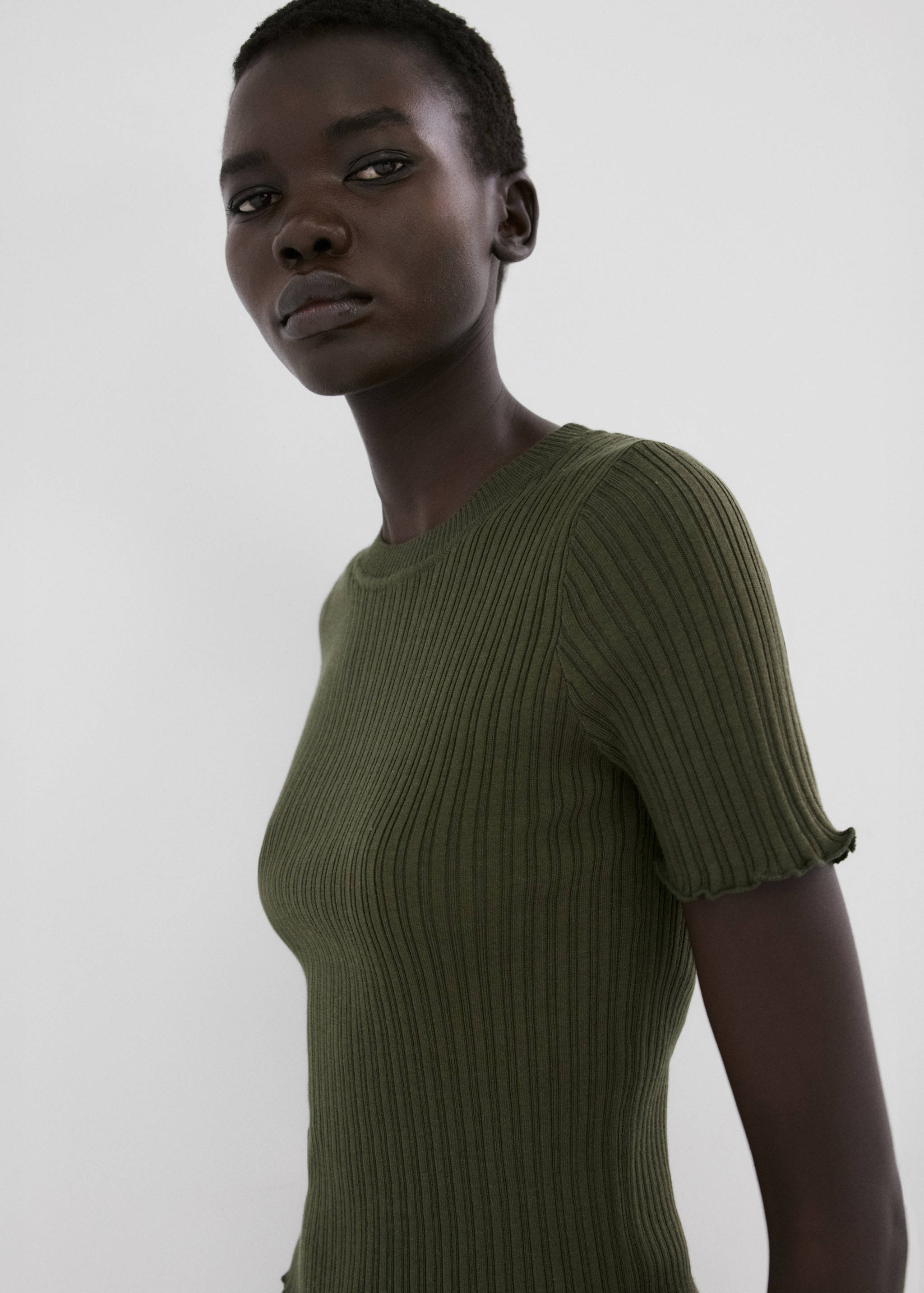 Ribbed  knit t-shirt - Medium plane