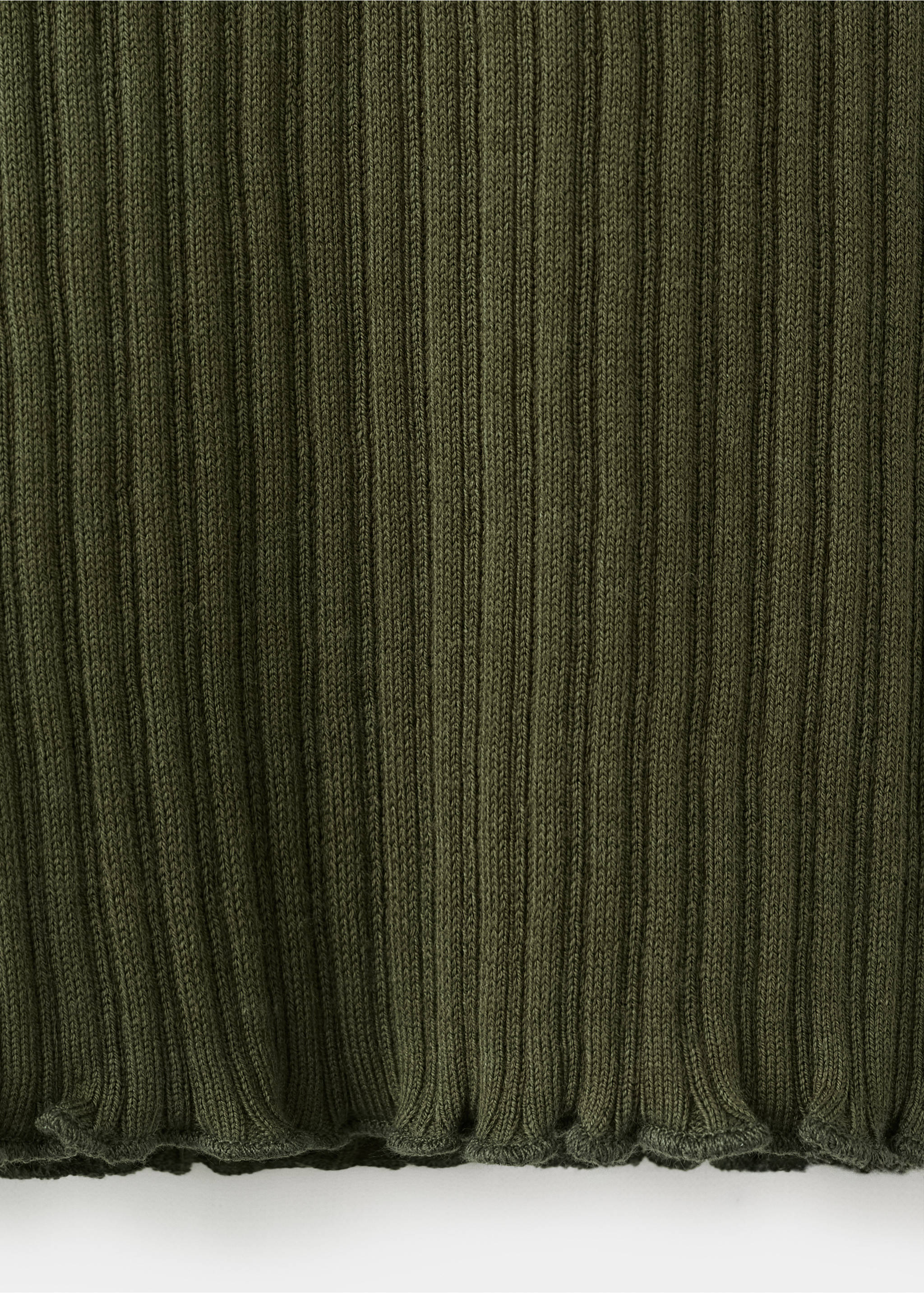 Ribbed  knit t-shirt - Details of the article 0, Khaki. Ref: 27005825-00.