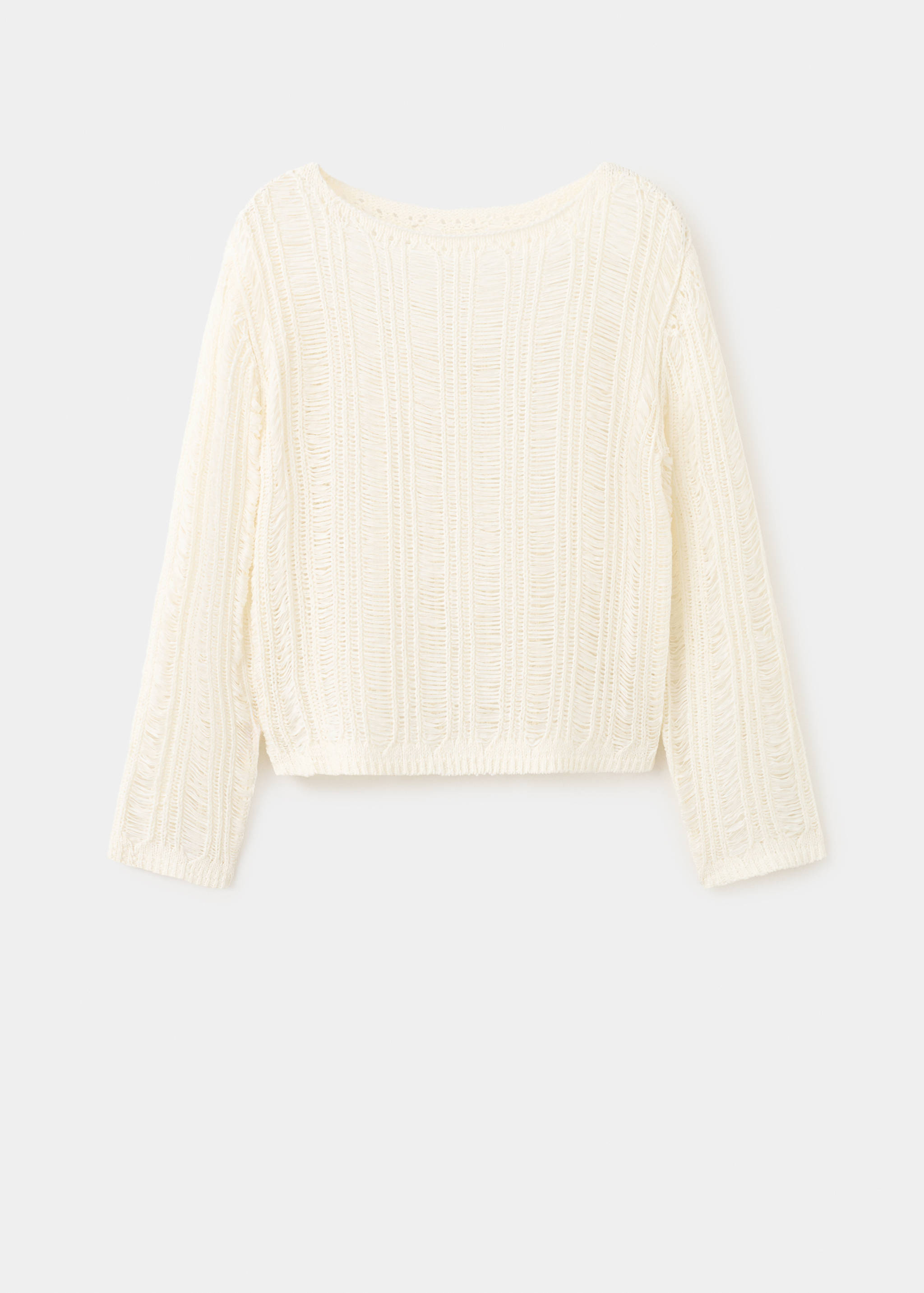 Frayed open-knit jumper - Article without model
