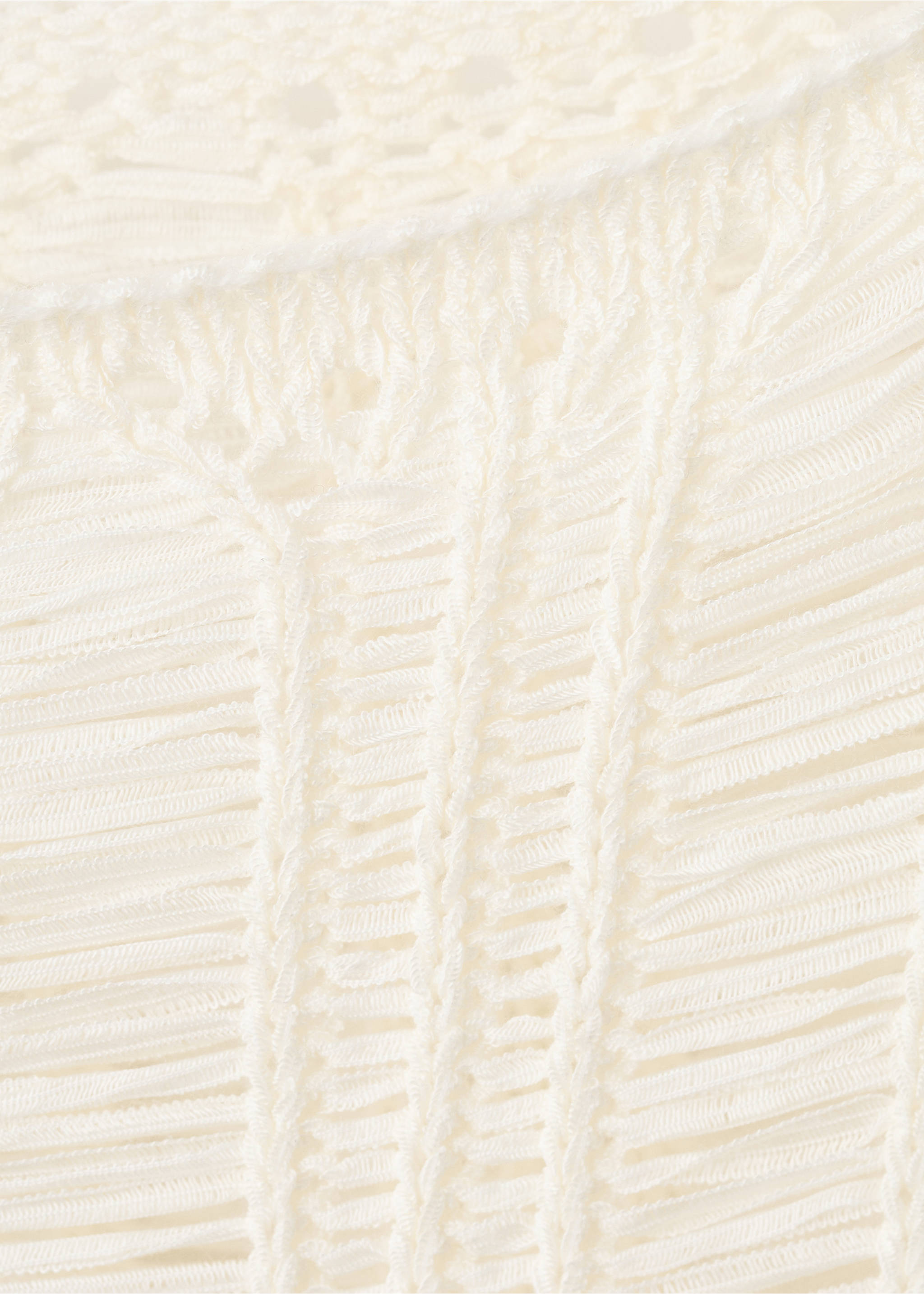 Frayed open-knit jumper - Details of the article 8, Ecru. Ref: 27005826-00.