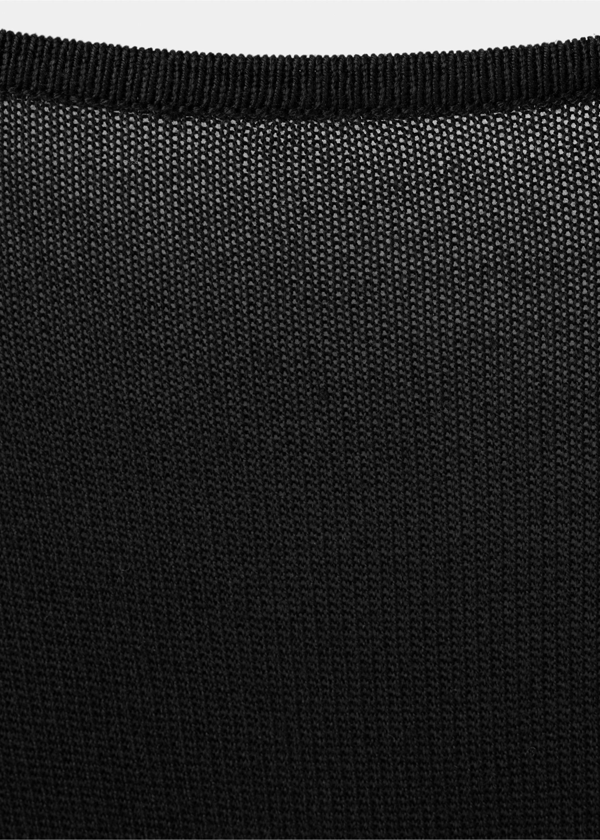 Draped back knitted jumper - Details of the article 8, Black. Ref: 27005827-00.