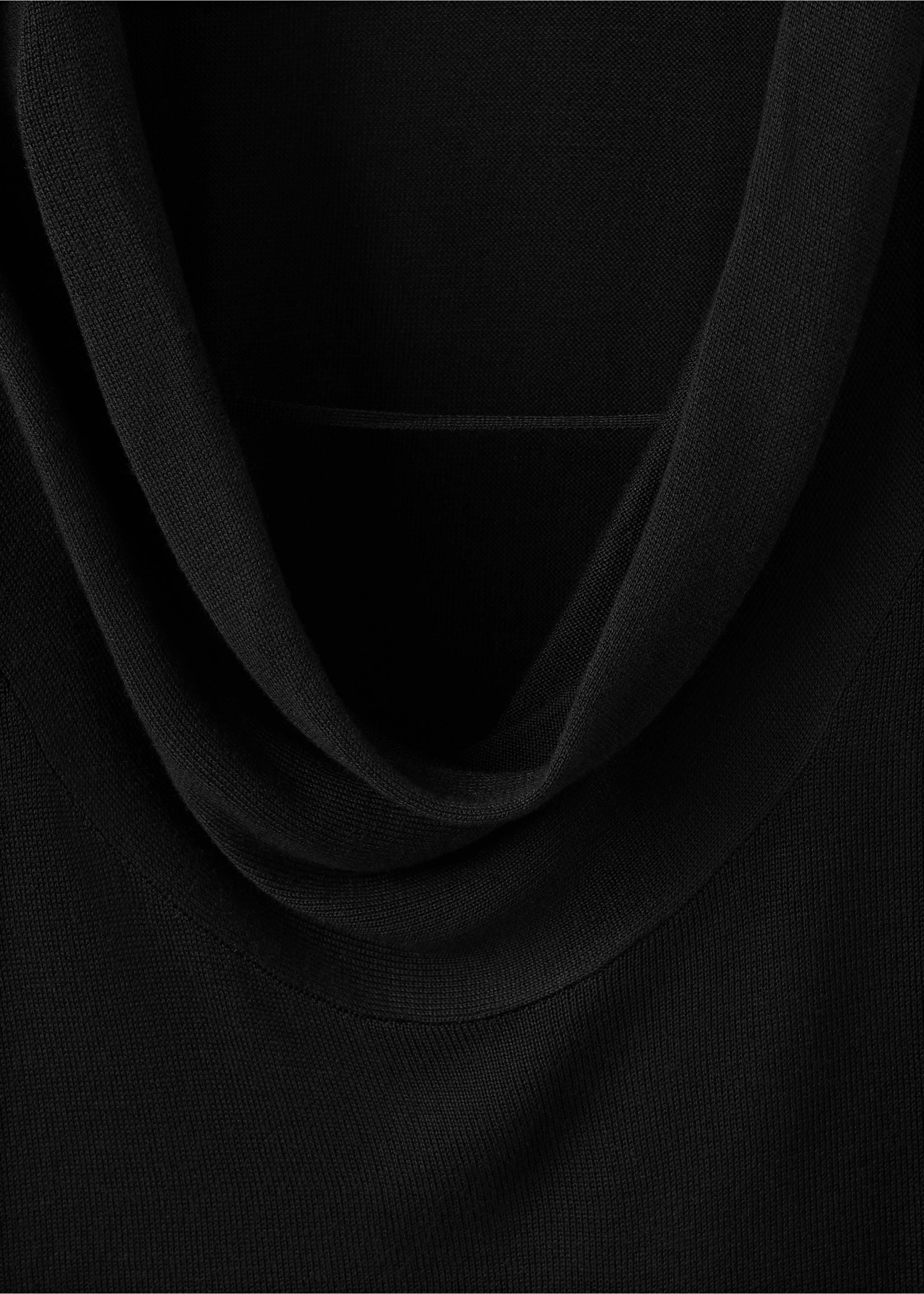 Strickpullover mit drapiertem Rücken - Detail des Artikels 0, Schwarz. Ref: 27005827-00.